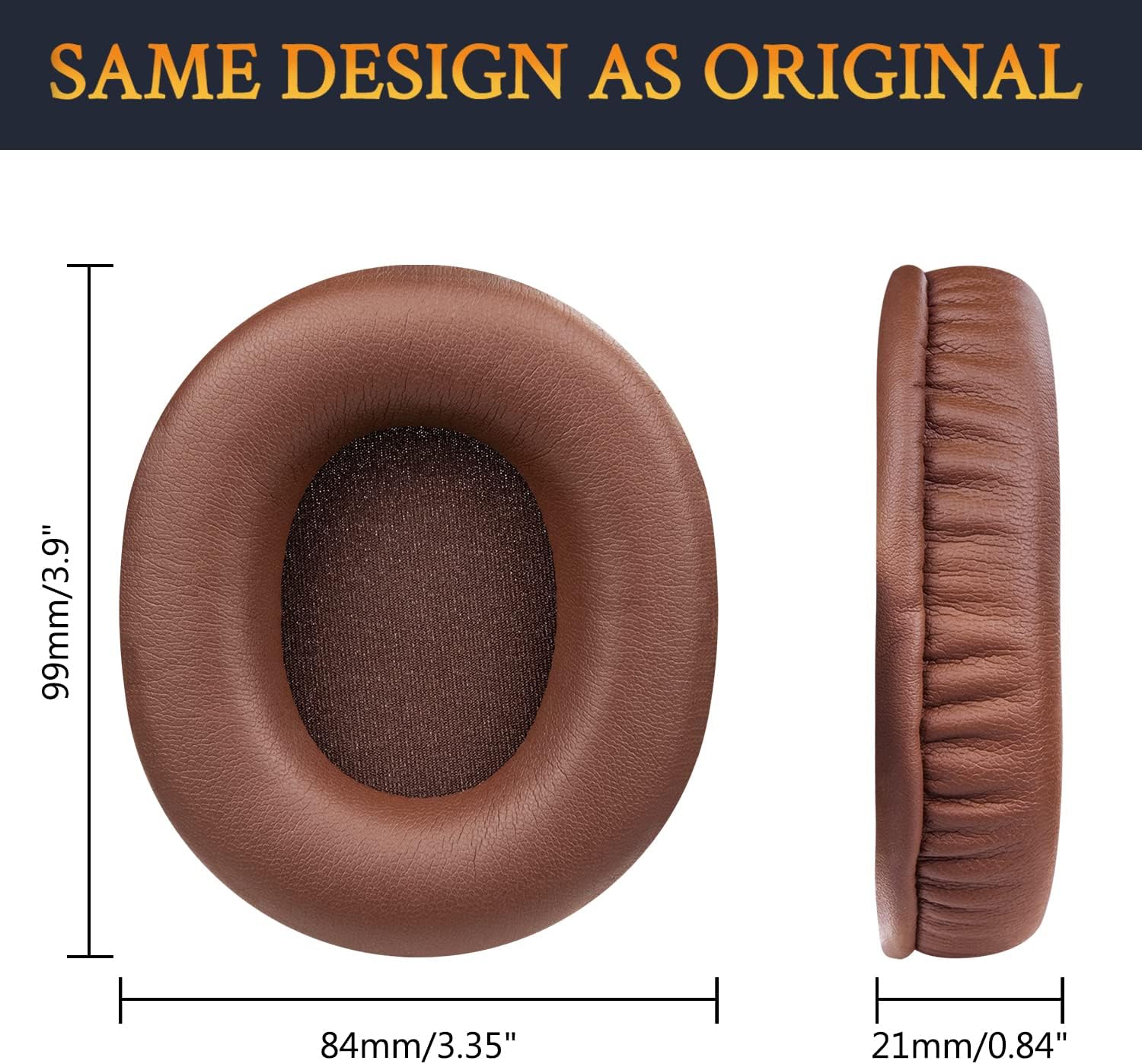 SOULWIT Earpads for Audio-Technica ATH M50, M50X, M50XBT, M50XBT2, M50XSTS, M40x, M30x, M20xBT, M20X, SX1, MSR7 Monitor - Protein Leather