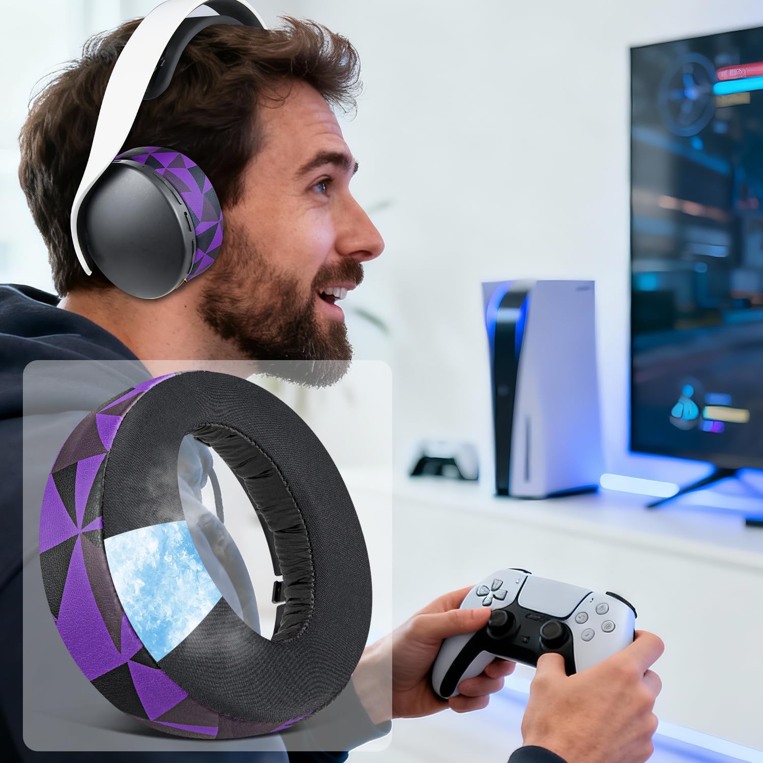 SOULWIT Earpads for Sony PlayStation 5 Pulse PS5 3D - Cooling Gel