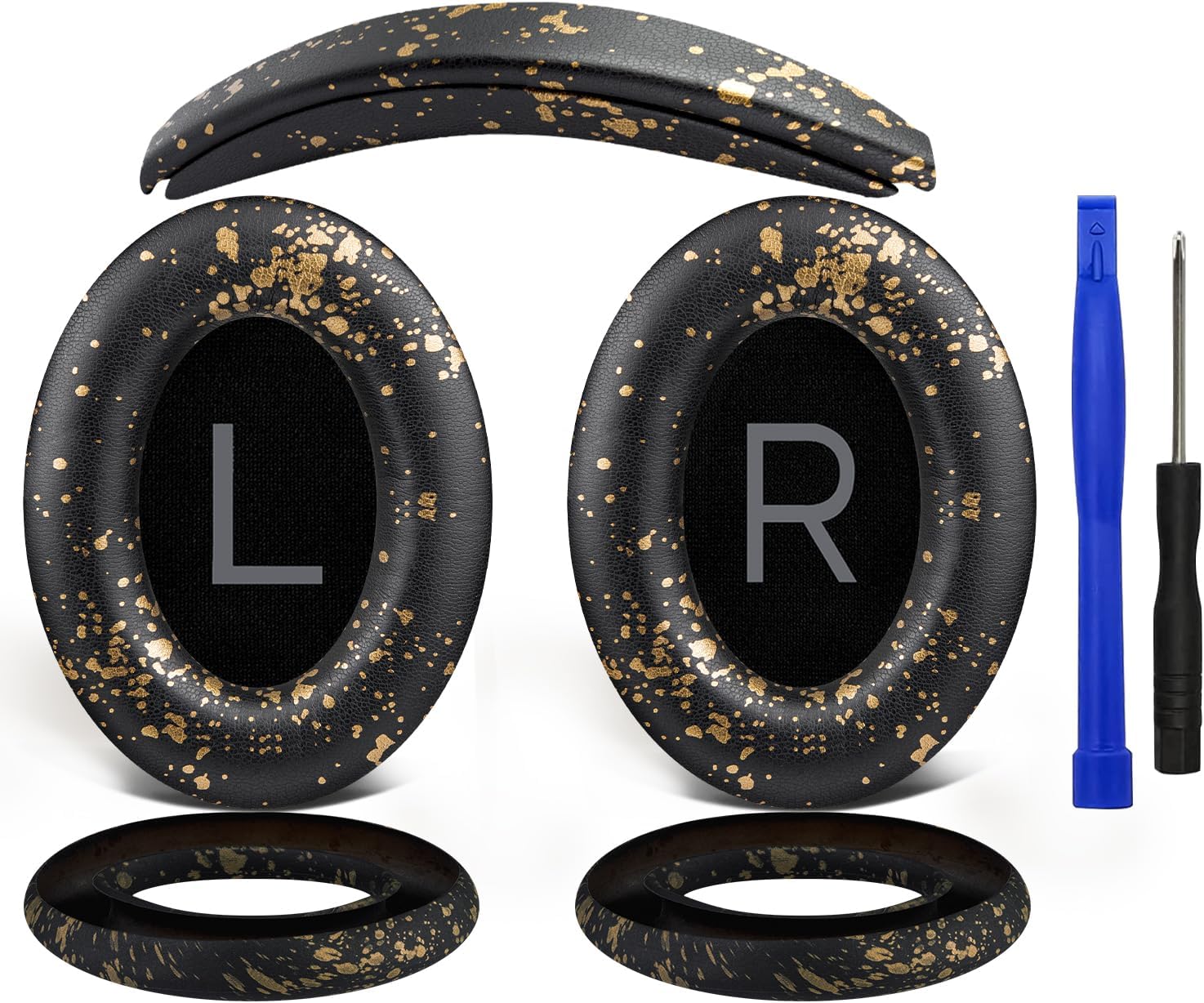 SOULWIT Replacement Kit for Bose QuietComfort 45 Series, Earpads + Headband + Earpads Cover