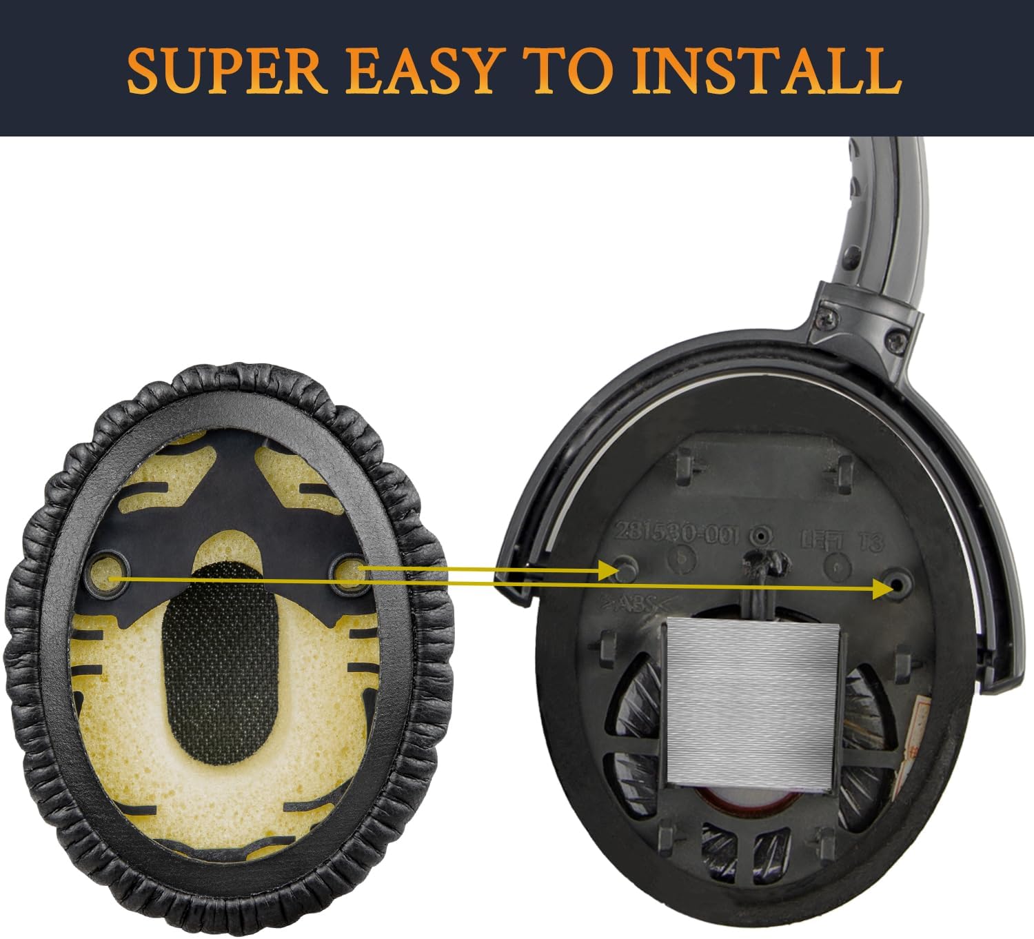 SOULWIT Earpads for Bose QuietComfort 3 (QC3) and Bose On-Ear Headphones (OE1) - Protein Leather