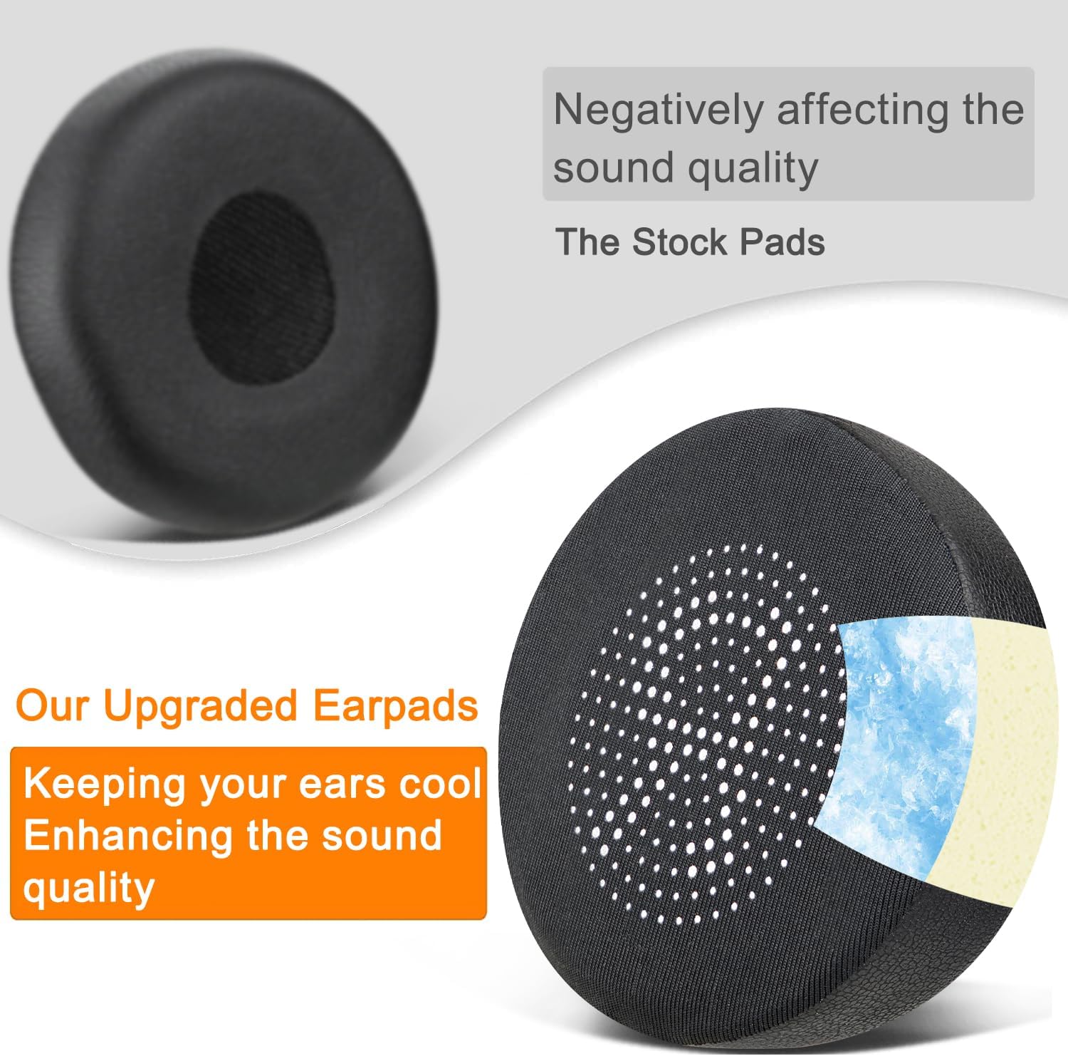 SOULWIT Earpads for Jabra Evolve 65/40/30/20 - Cooling Gel