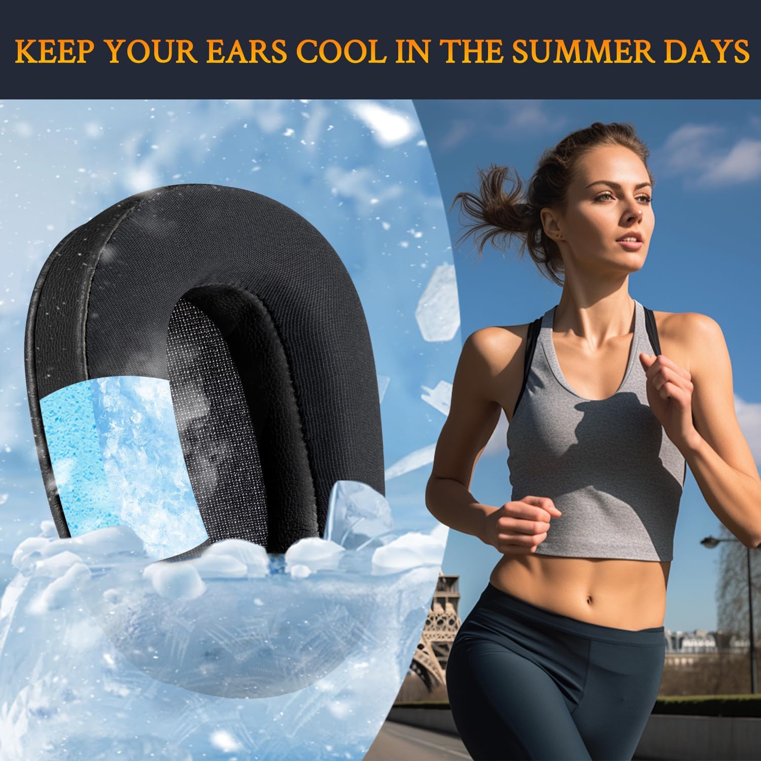 SOULWIT Earpads for BlueParrott B450-XT, S450-XT - Cooling Gel