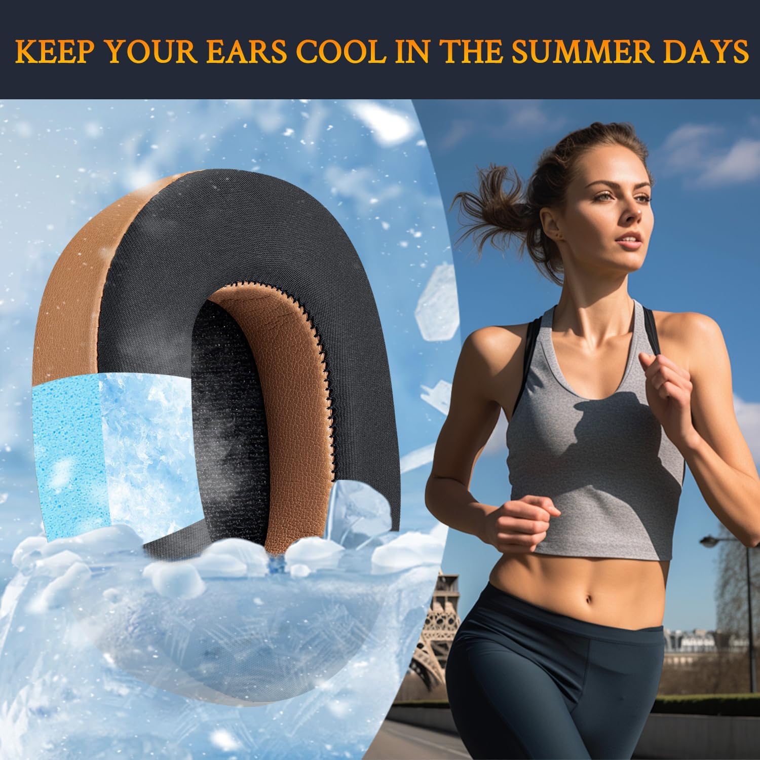 SOULWIT Earpads for Skullcandy Hesh 3/ANC/Evo & Crusher Wireless/ANC/Evo & Venue ANC - Cooling Gel
