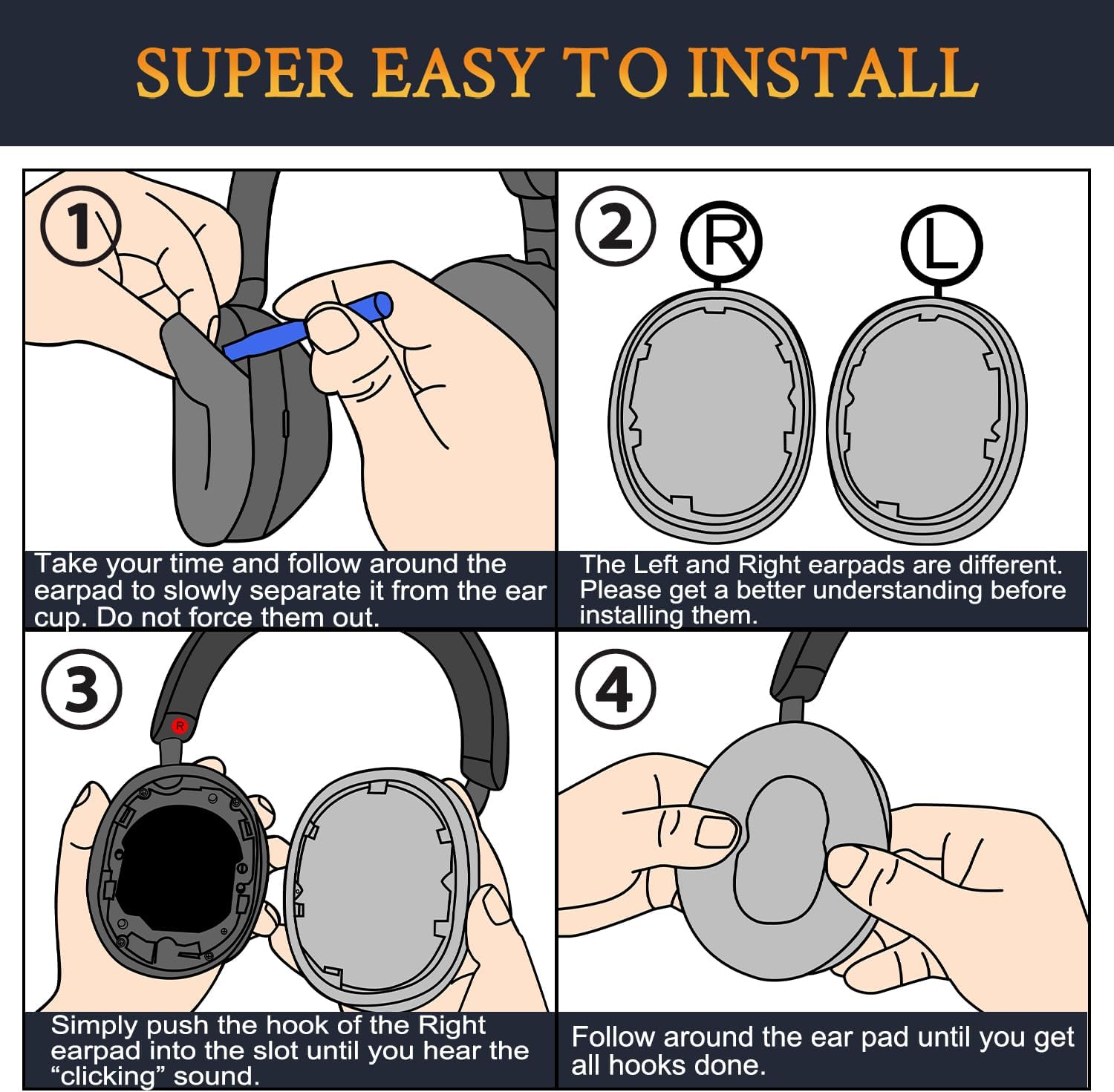 SOULWIT Earpads for Sony WH-1000XM5 - Cooling Gel