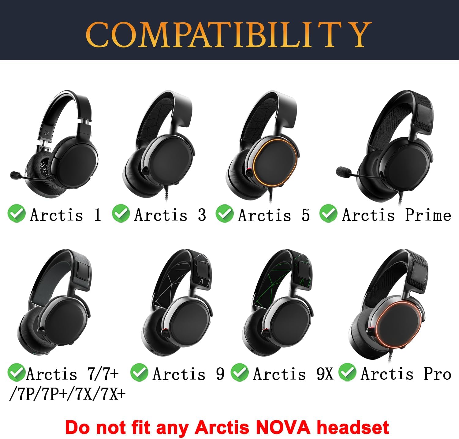 SOULWIT Earpads for SteelSeries Arctis 1/3/5/7/7+/7P/7P+/7X/7X+/9/9X/Pro/Prime - Mesh Fabric