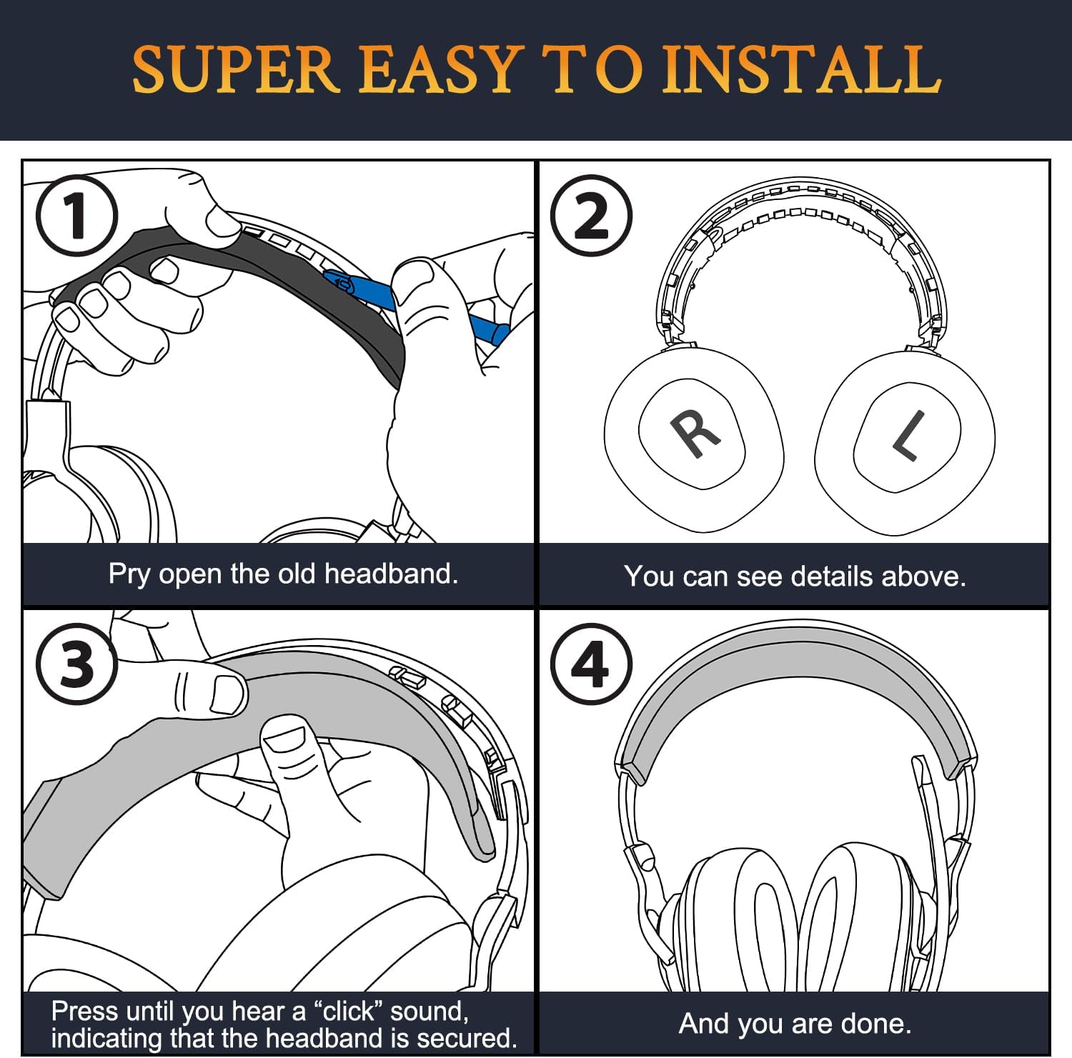 SOULWIT Headband for JBL Quantum 400