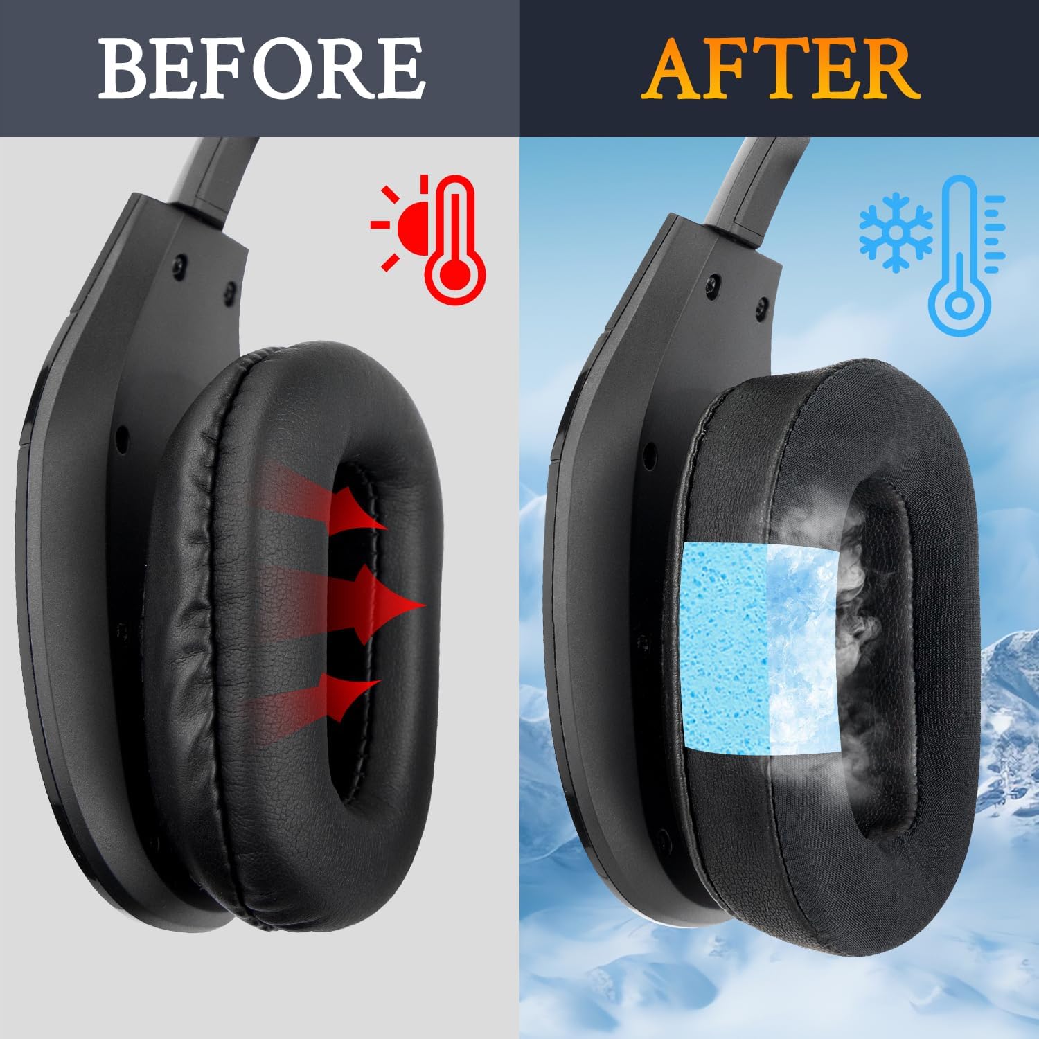 SOULWIT Earpads for BlueParrott B450-XT, S450-XT - Cooling Gel
