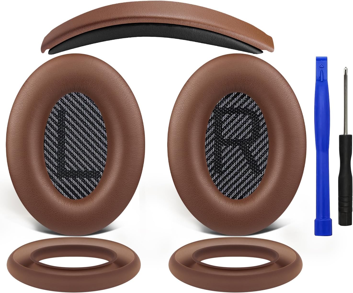 SOULWIT Earpads + Headband + Silicone Earpads Cover for Bose QuietComfort 35 Series