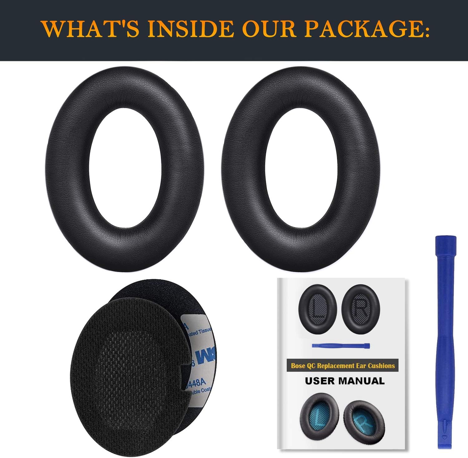 SoloWIT Earpads for Bose QuietComfort 15, QuietComfort 2 - Protein Leather