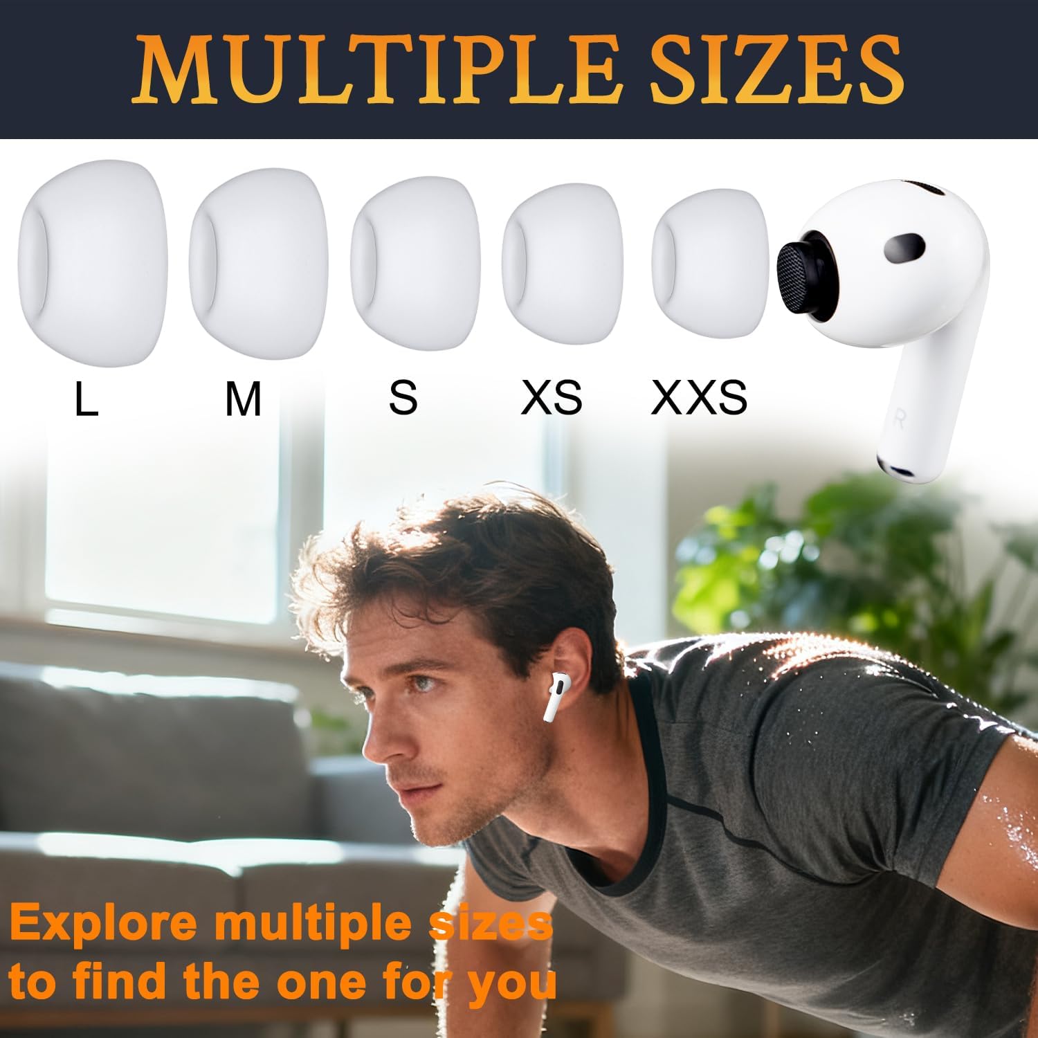 SOULWIT Silicone Ear Tips for AirPods Pro 3 - 5 pairs
