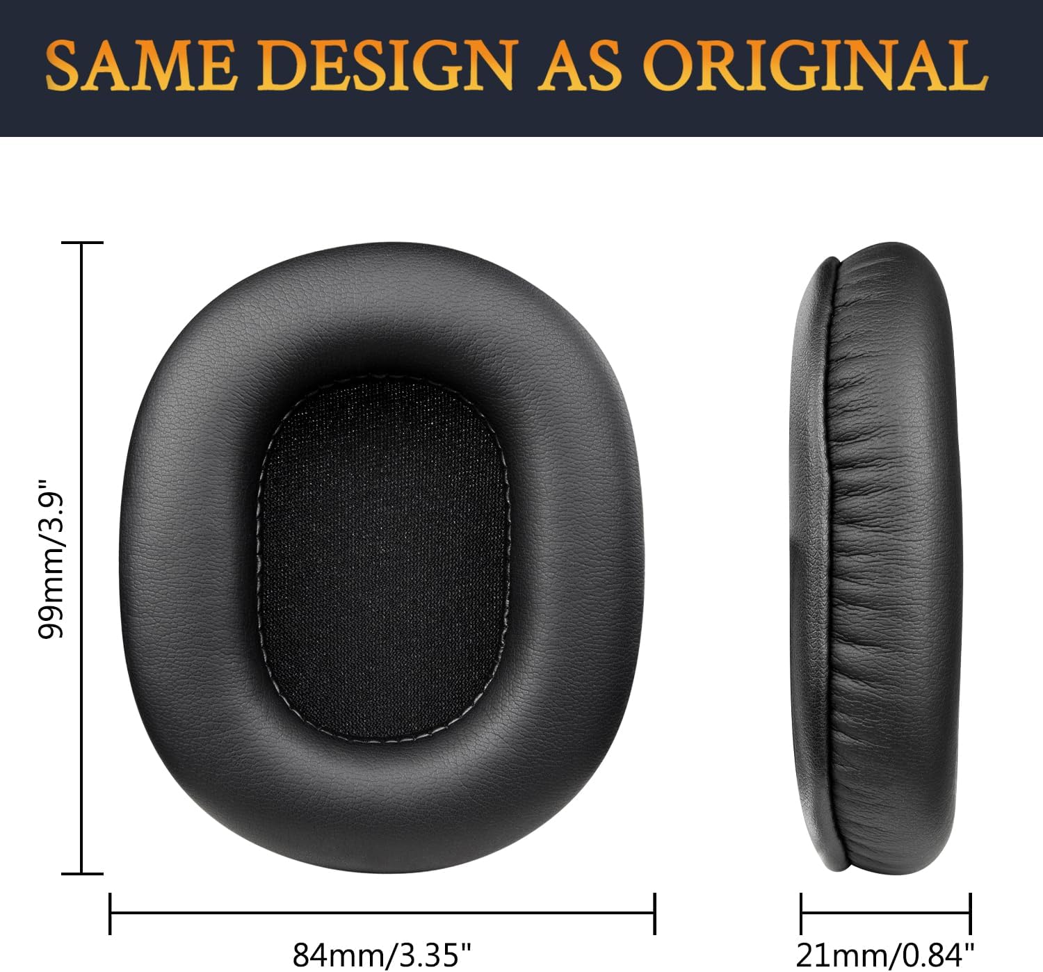SOULWIT Earpads for Audio-Technica ATH M50, M50X, M50XBT, M50XBT2, M50XSTS, M40x, M30x, M20xBT, M20X, SX1, MSR7 Monitor - Protein Leather