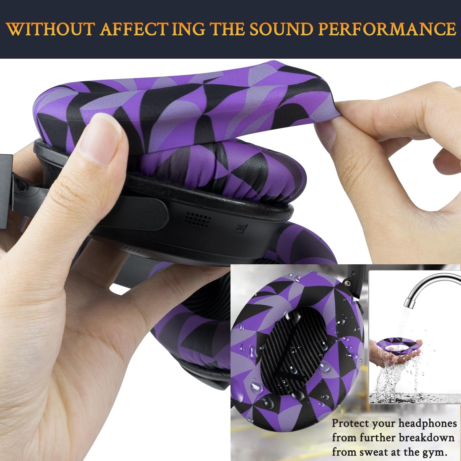SOULWIT Earpads + Headband + Silicone Earpads Cover for Bose QuietComfort 35 Series