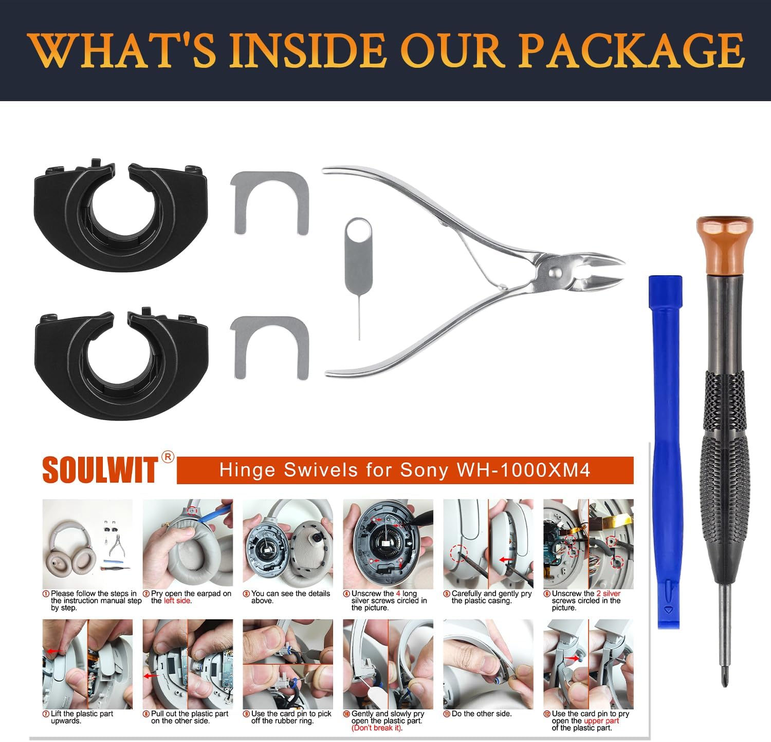 SOULWIT Hinge Swivel for Sony WH-1000XM4