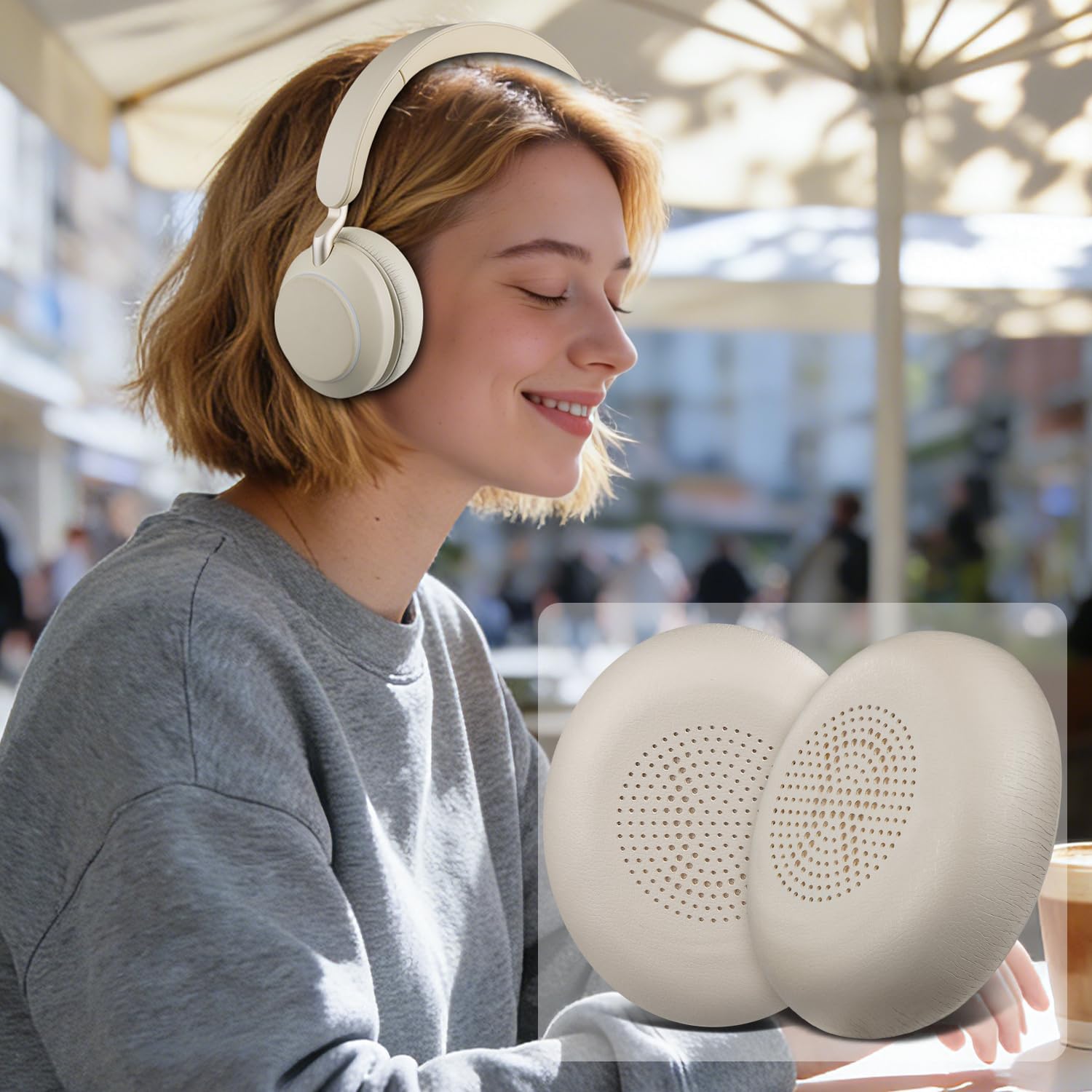 SOULWIT Earpads for Jabra Evolve2 65/40, Elite 45h - Protein Leather