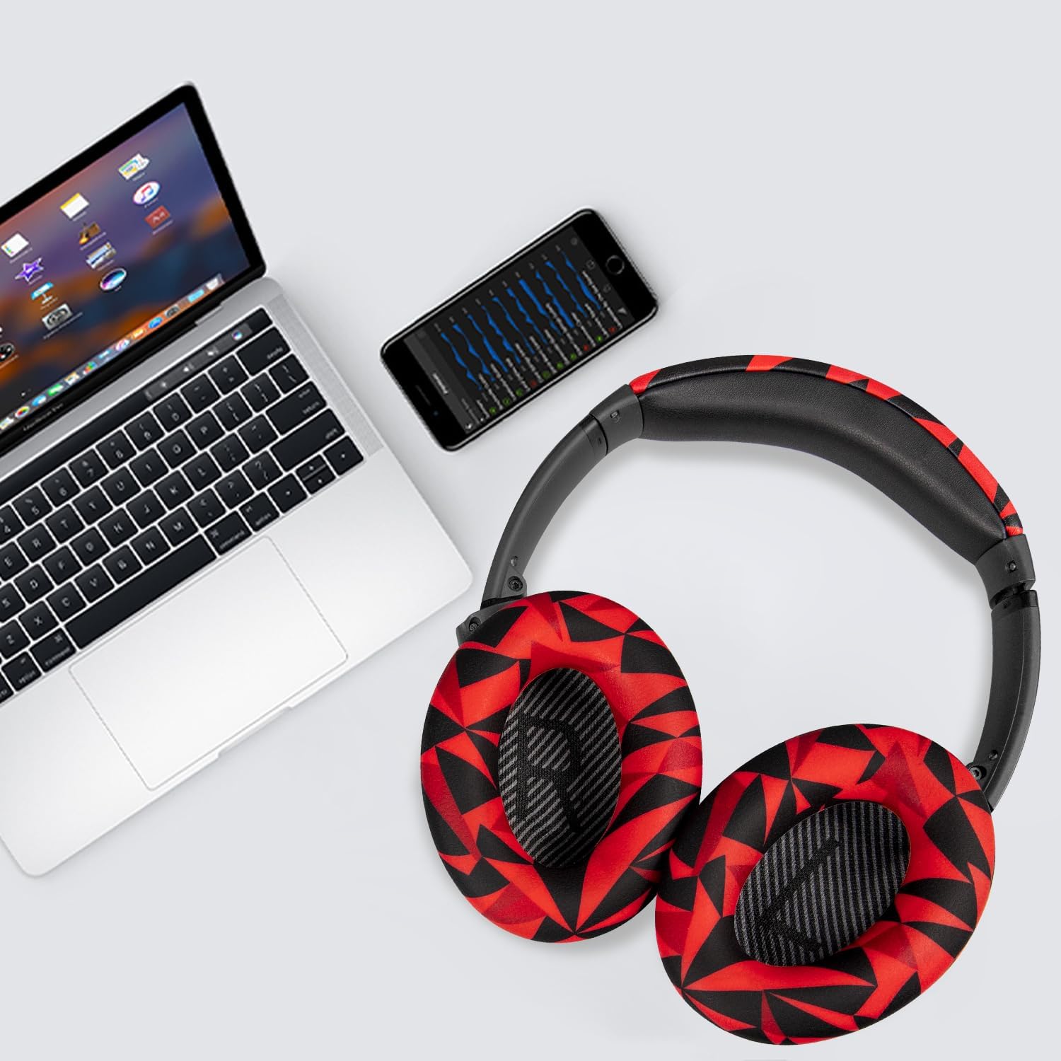 SOULWIT Earpads + Headband + Silicone Earpads Cover for Bose QuietComfort 35 Series