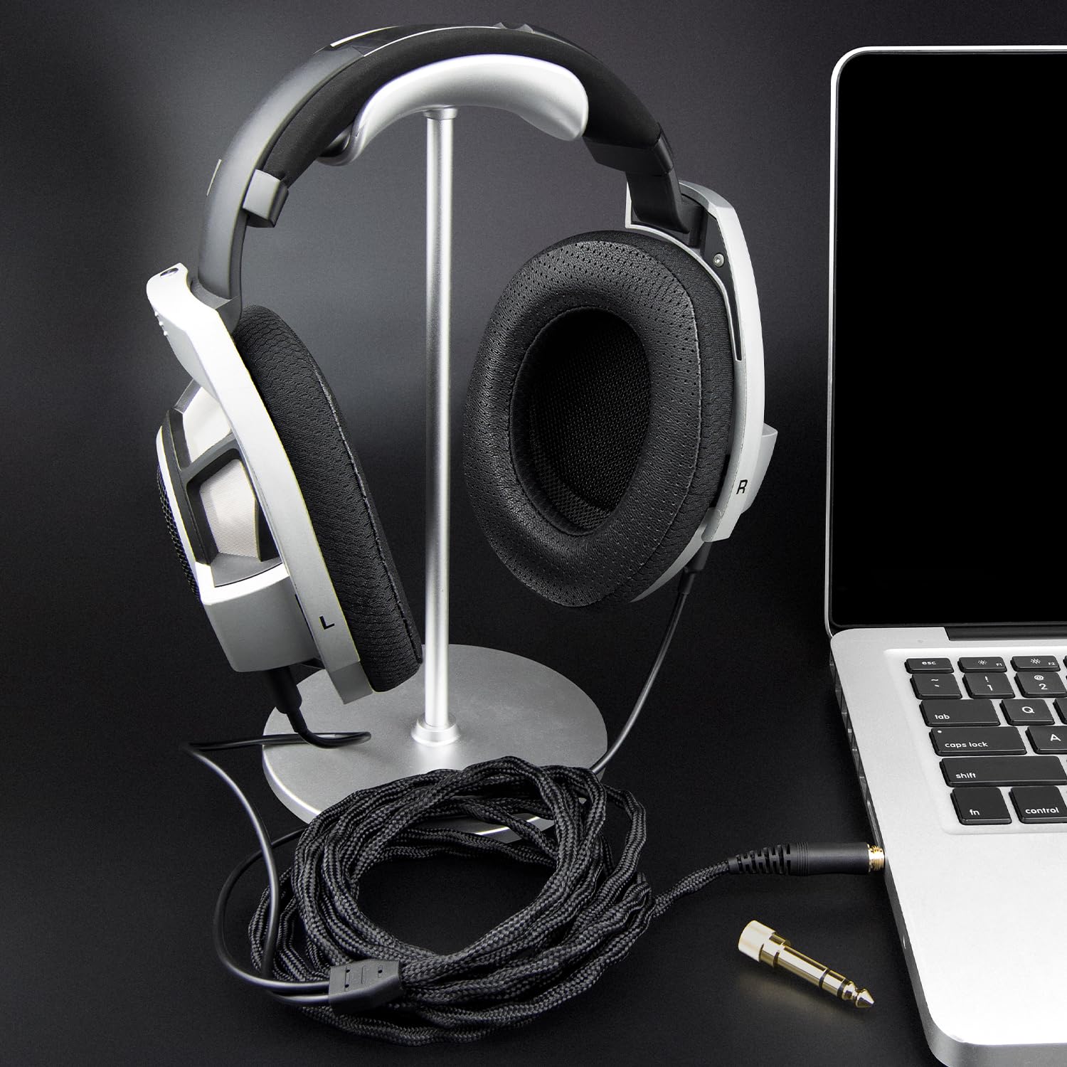 SOULWIT Headphone Audio Cable for Sennheiser HD800, HD800S, HD820, 3.5 mm Plug & 6.35 mm Adapter