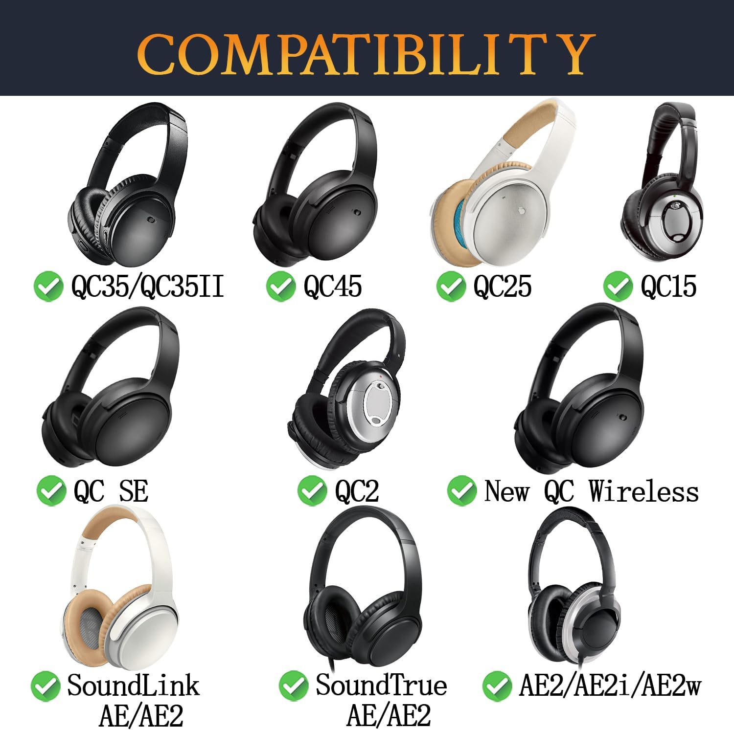 SoloWIT Earpads for Bose QuietComfort 25 - Protein Leather