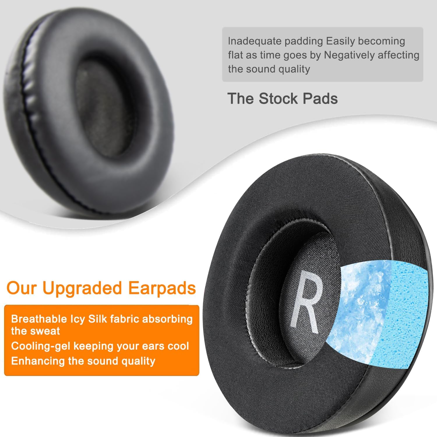 SOULWIT Earpads for JBL Synchros E50BT / S500 / S700 - Cooling Gel