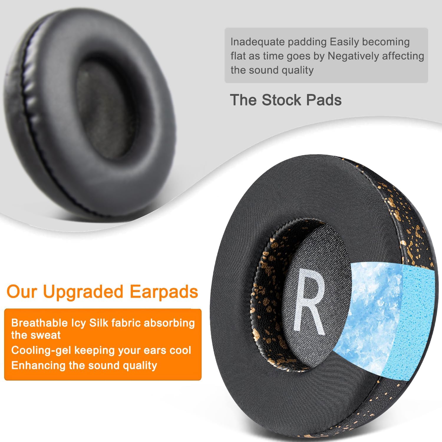 SOULWIT Earpads for JBL Synchros E50BT / S500 / S700 - Cooling Gel
