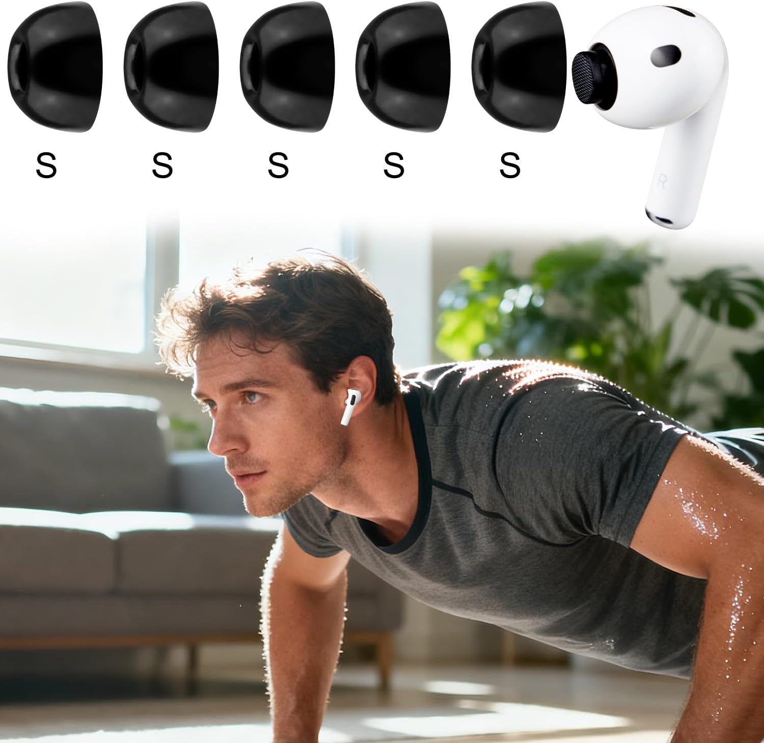 SOULWIT Memory Foam Ear Tips for AirPods Pro 3 - 5 pairs