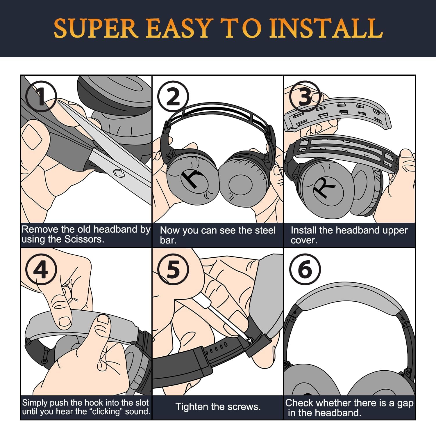 SOULWIT Earpads + Headband + Silicone Earpads Cover for Bose QuietComfort 35 Series