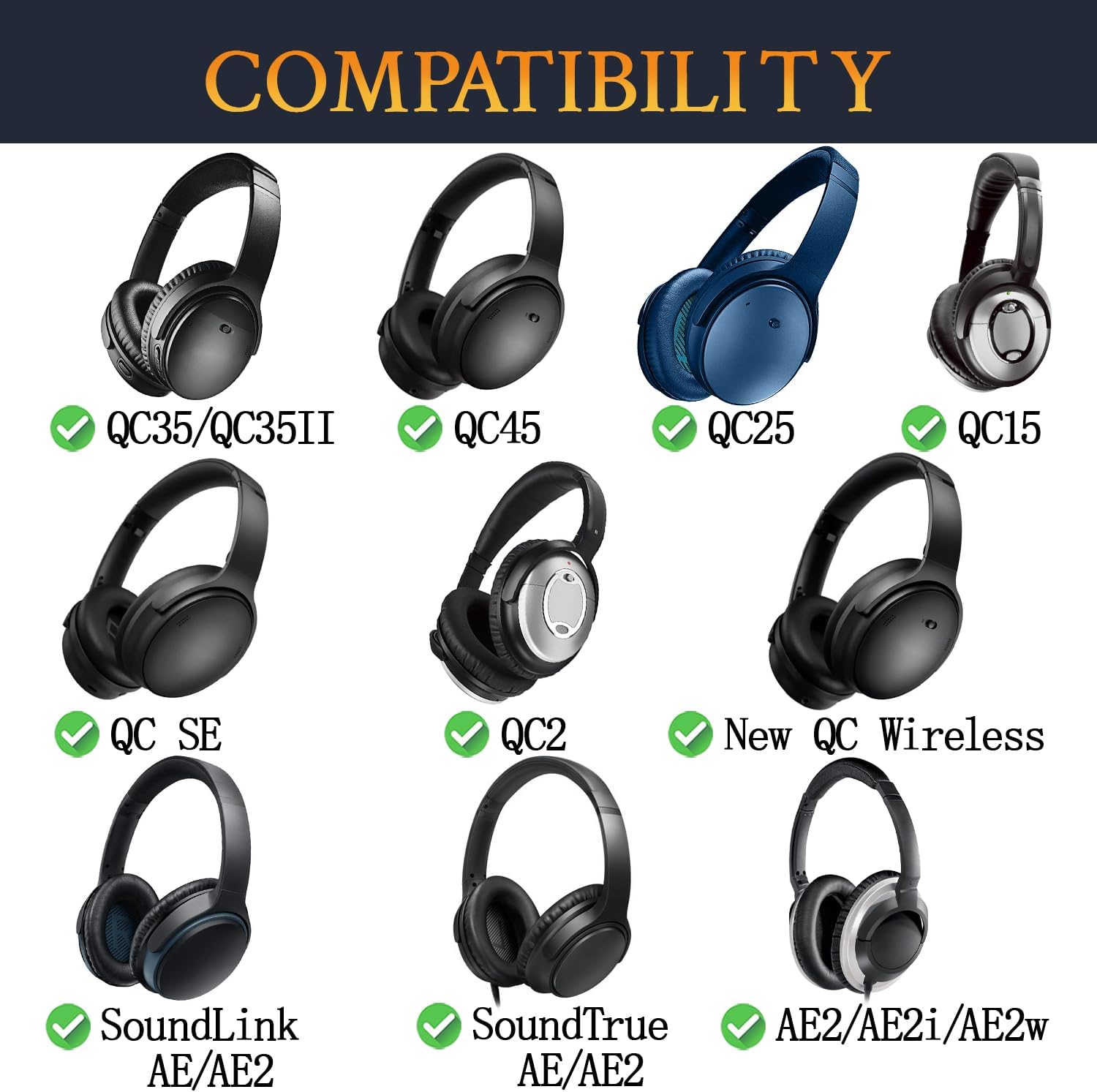 SoloWIT Earpads for Bose QuietComfort 25 - Protein Leather