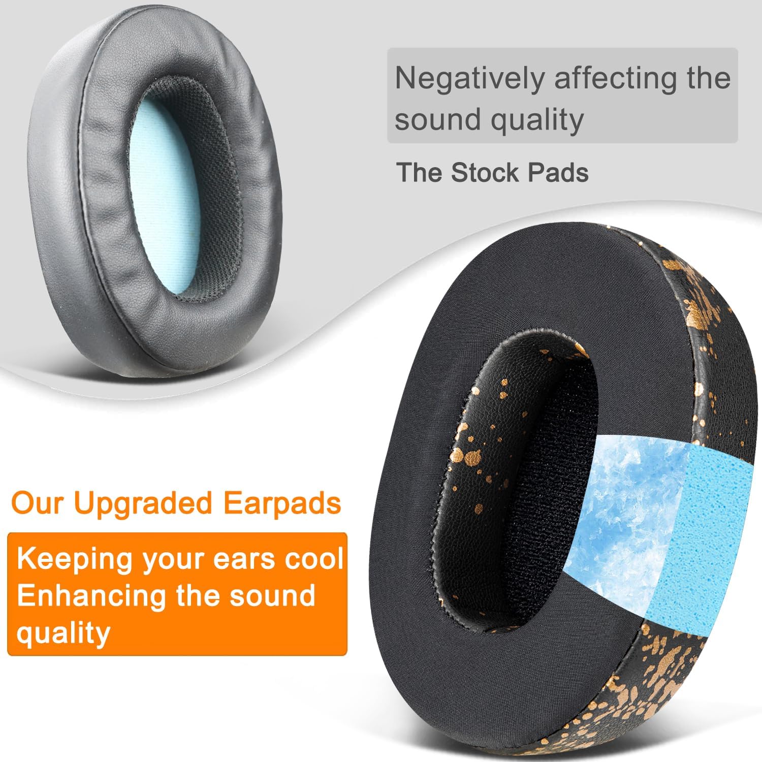SOULWIT Earpads for Skullcandy Hesh 3/ANC/Evo & Crusher Wireless/ANC/Evo & Venue ANC - Cooling Gel