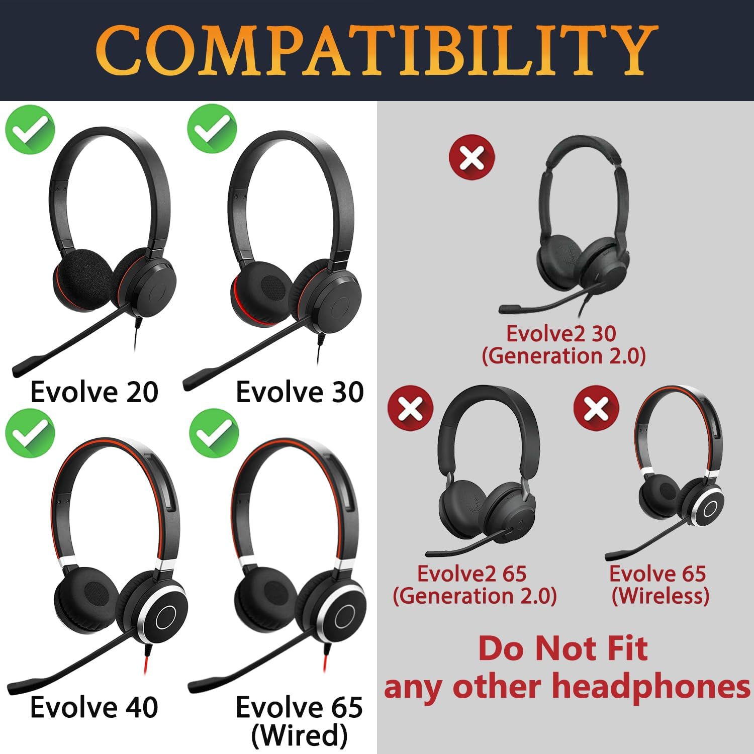 SOULWIT Hinge Swivel Connectors for Jabra Evolve 65/40/30/20