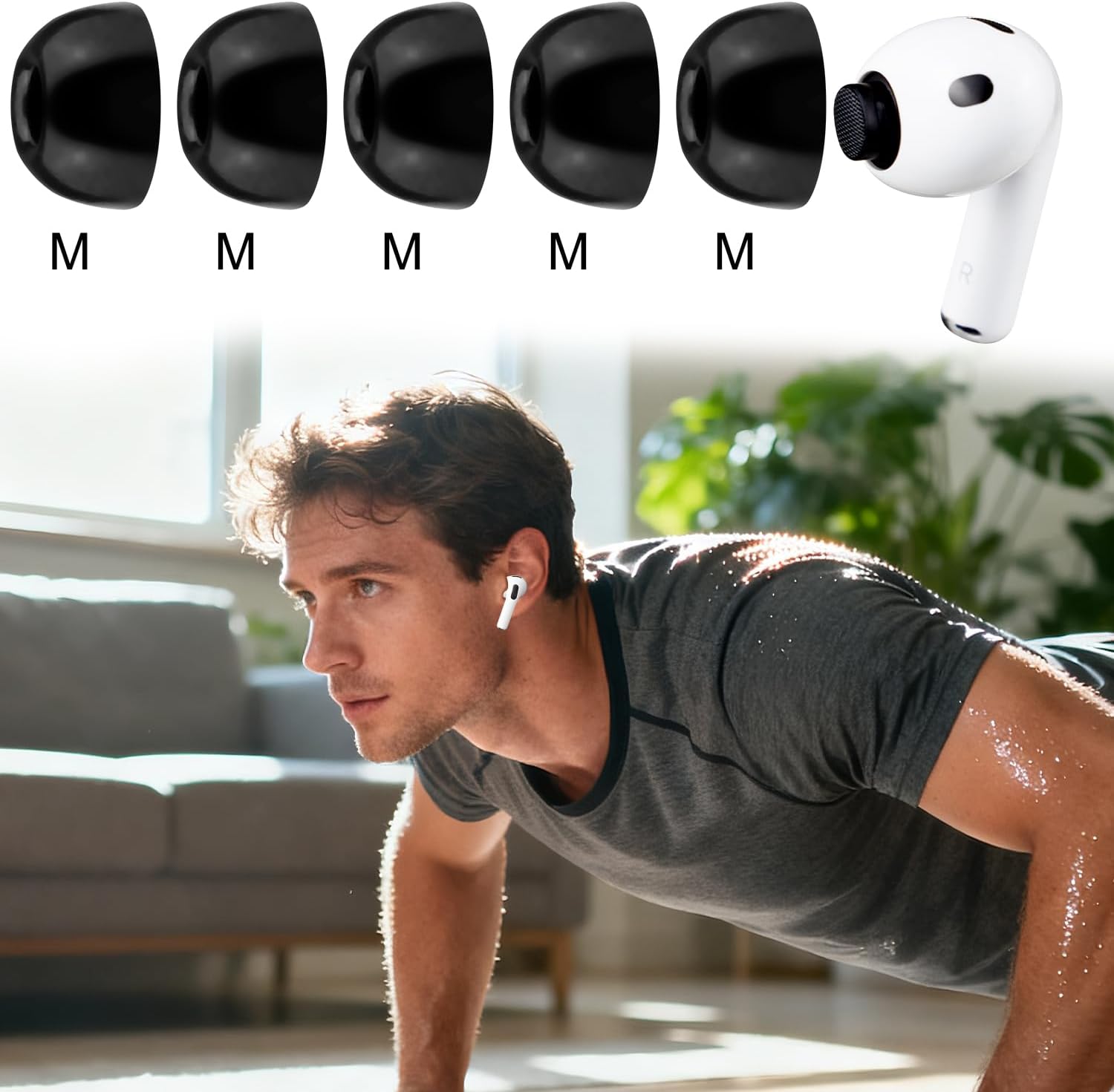 SOULWIT Memory Foam Ear Tips for AirPods Pro 3 - 5 pairs