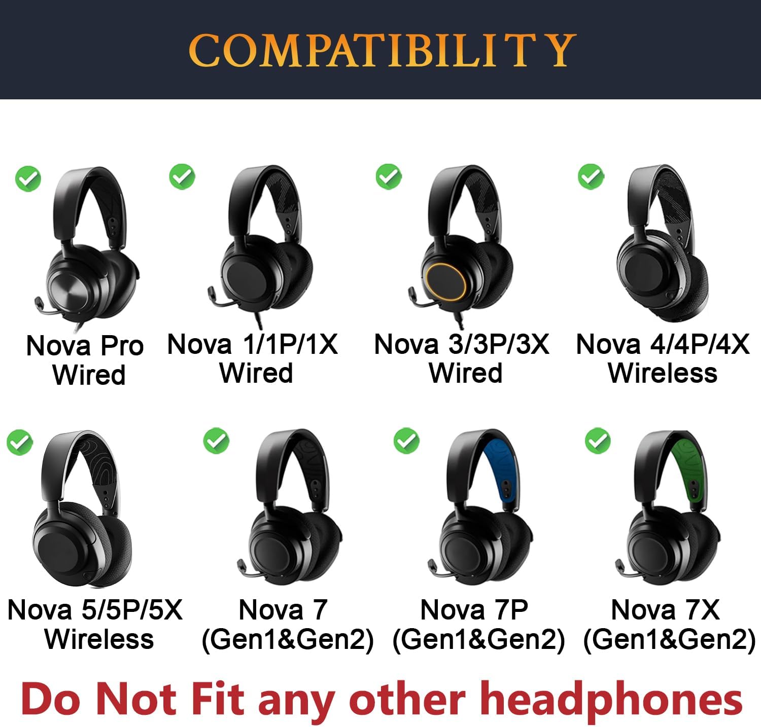 SOULWIT Earpads for SteelSeries Arctis Nova Pro Wired, Arctis Nova 1/3 Wired, Arctis Nova 4/5/7 Wireless - Cooling Gel