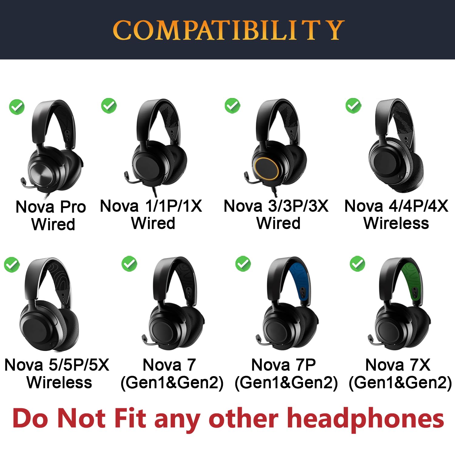 SOULWIT Earpads for SteelSeries Arctis Nova Pro Wired, Arctis Nova 1/3 Wired, Arctis Nova 4/5/7 Wireless - Cooling Gel