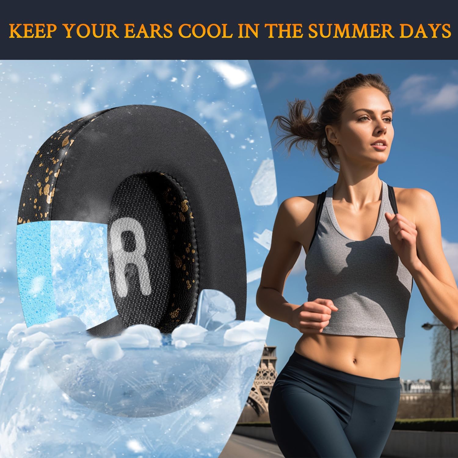 SOULWIT Earpads for JBL Tune 700BT, 710BT, 720BT, 750BTNC, 760NC, 770NC - Cooling Gel