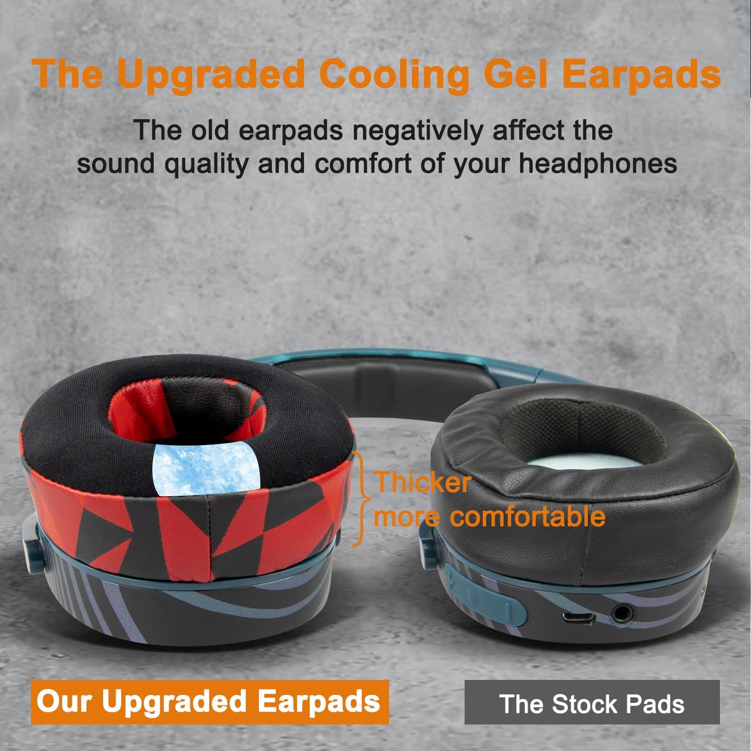 SOULWIT Earpads for Skullcandy Hesh 3/ANC/Evo & Crusher Wireless/ANC/Evo & Venue ANC - Cooling Gel