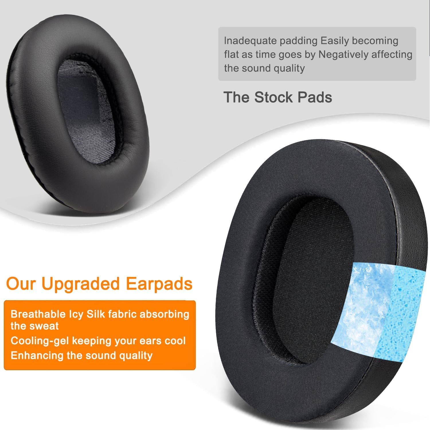 SOULWIT Earpads for Audio Technica ATH-M70X - Cooling Gel