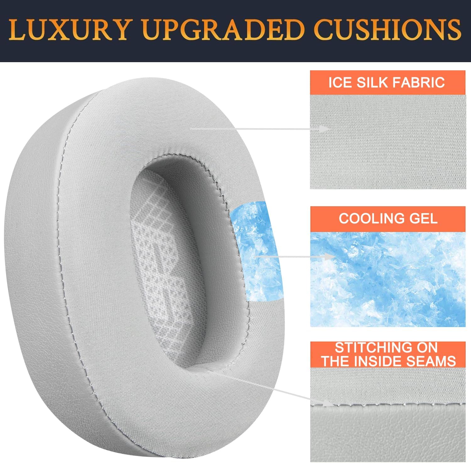 SOULWIT Earpads for JBL E65BTNC, Live 650BTNC, Live 660NC, Live 770NC, Duet NC - Cooling Gel