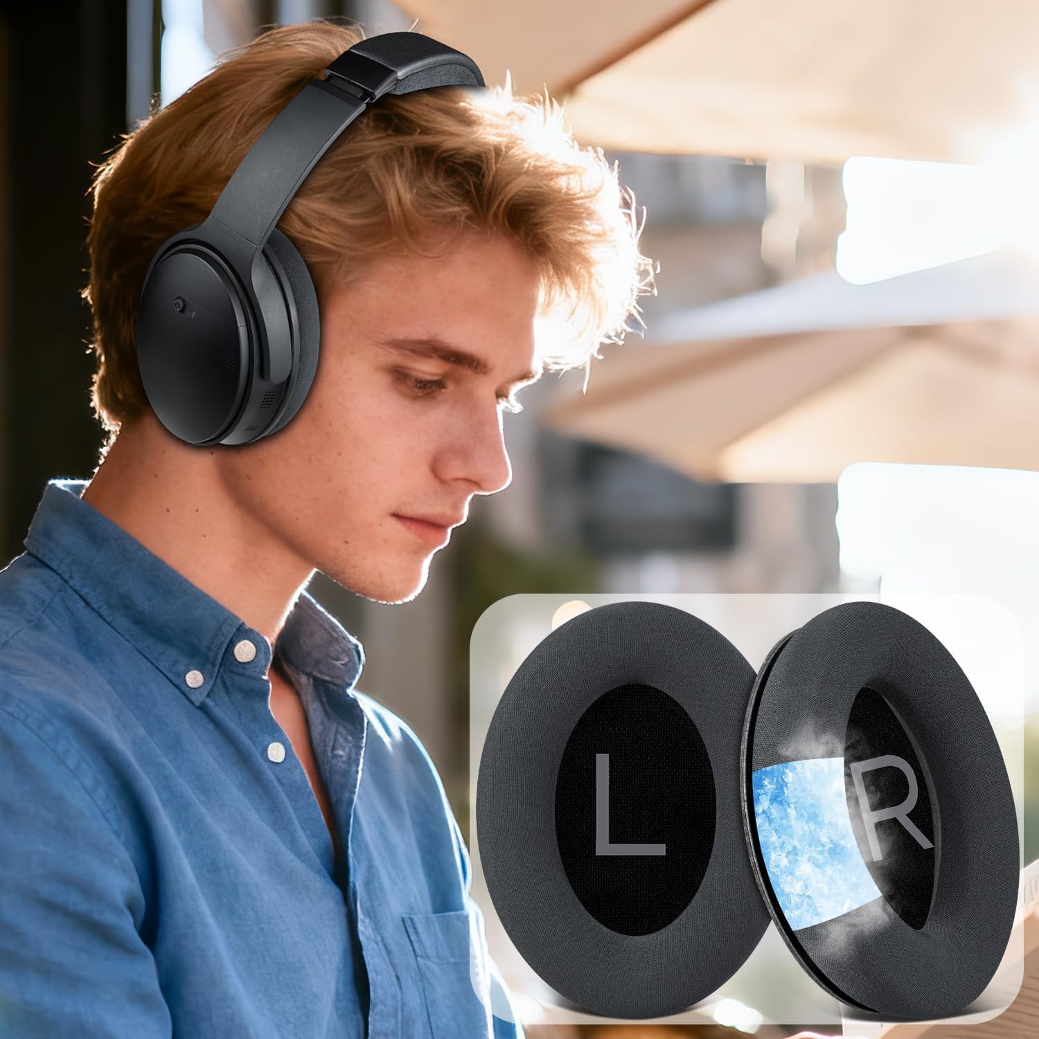 SOULWIT Earpads for Bose QuietComfort 45 Series - Full Cooling Gel
