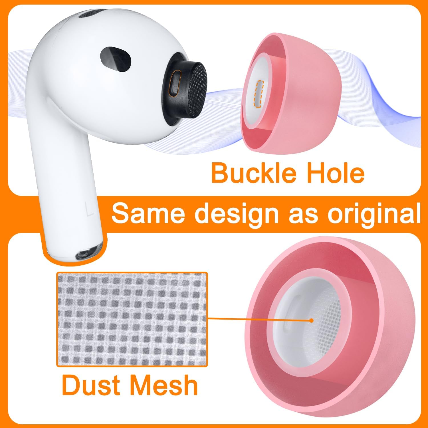 SOULWIT Silicone Ear Tips for AirPods Pro 3 - 5 pairs