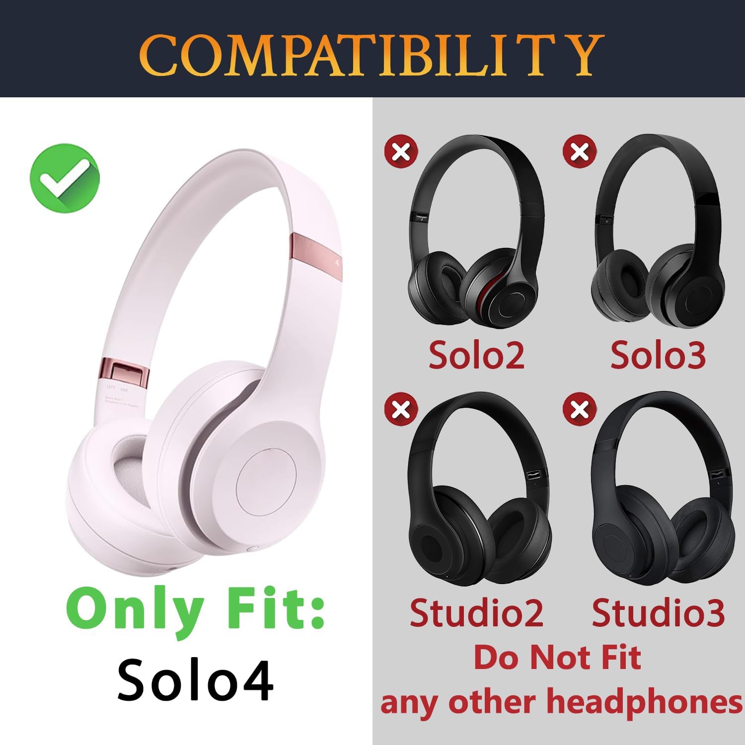 SOULWIT Earpads for Beats Solo 4 - Protein Leather