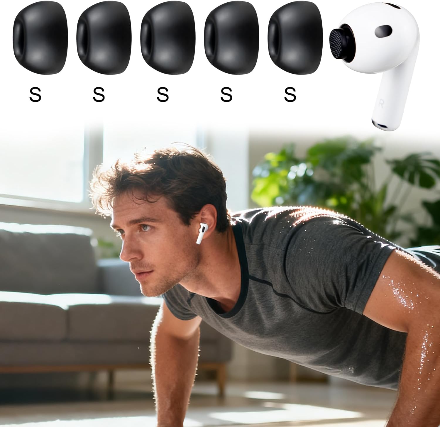 SOULWIT Silicone Ear Tips for AirPods Pro 3 - 5 pairs