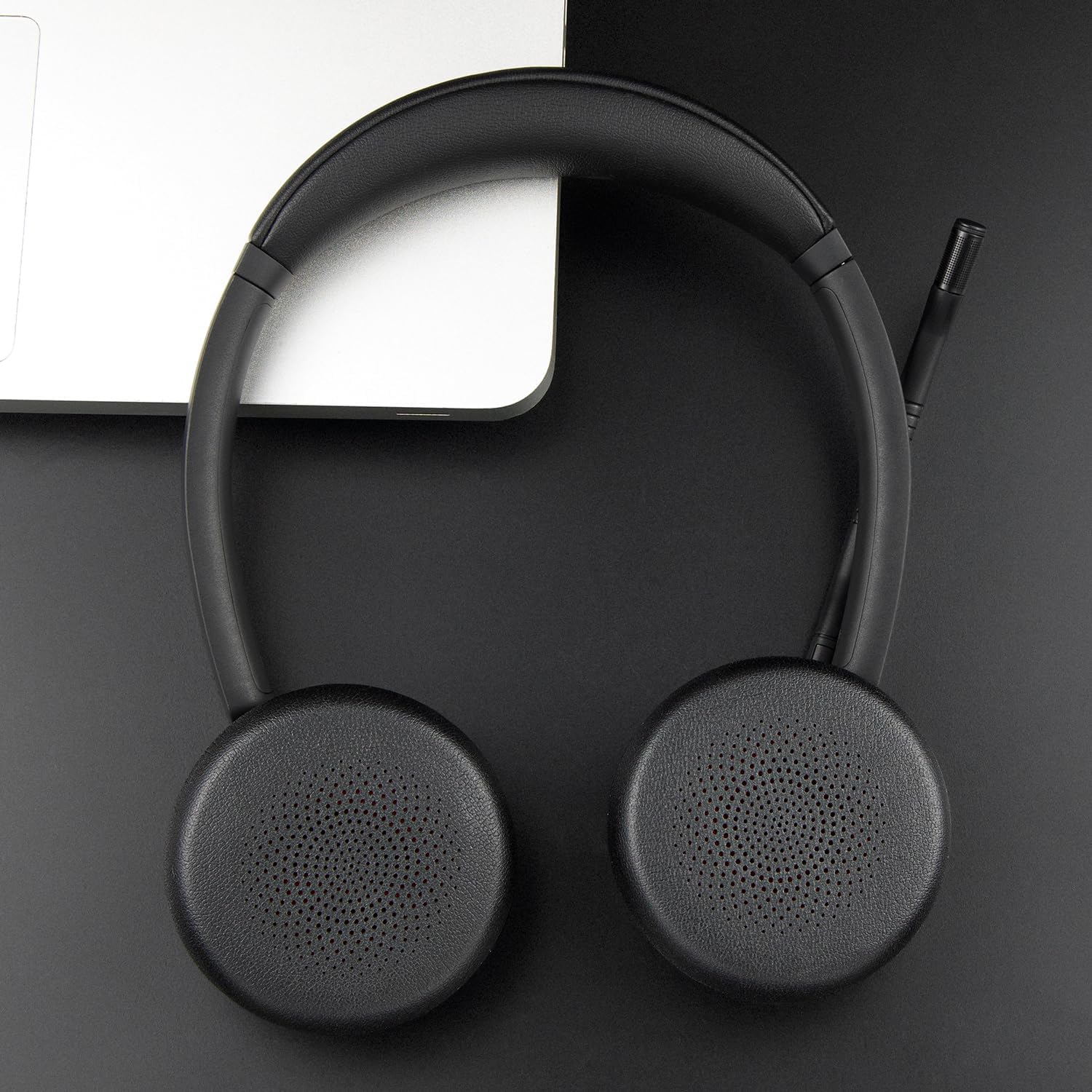 SOULWIT Earpads + 4Pcs Microphone Pop Filter for Yealink BH70, WH64 Wireless Headset