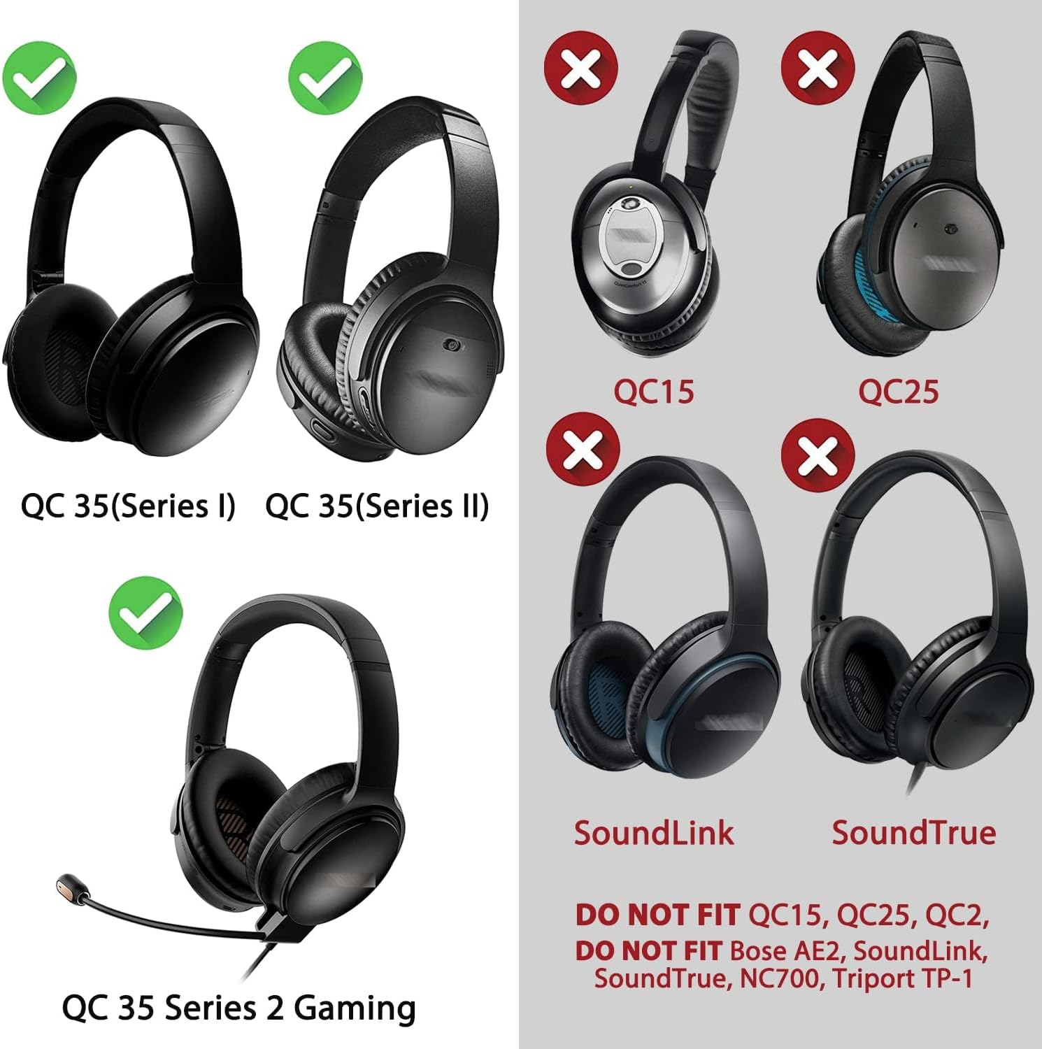 SOULWIT Headband for Bose QuietComfort 35 Series
