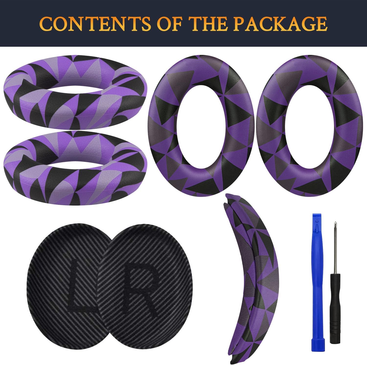 SOULWIT Earpads + Headband + Silicone Earpads Cover for Bose QuietComfort 35 Series