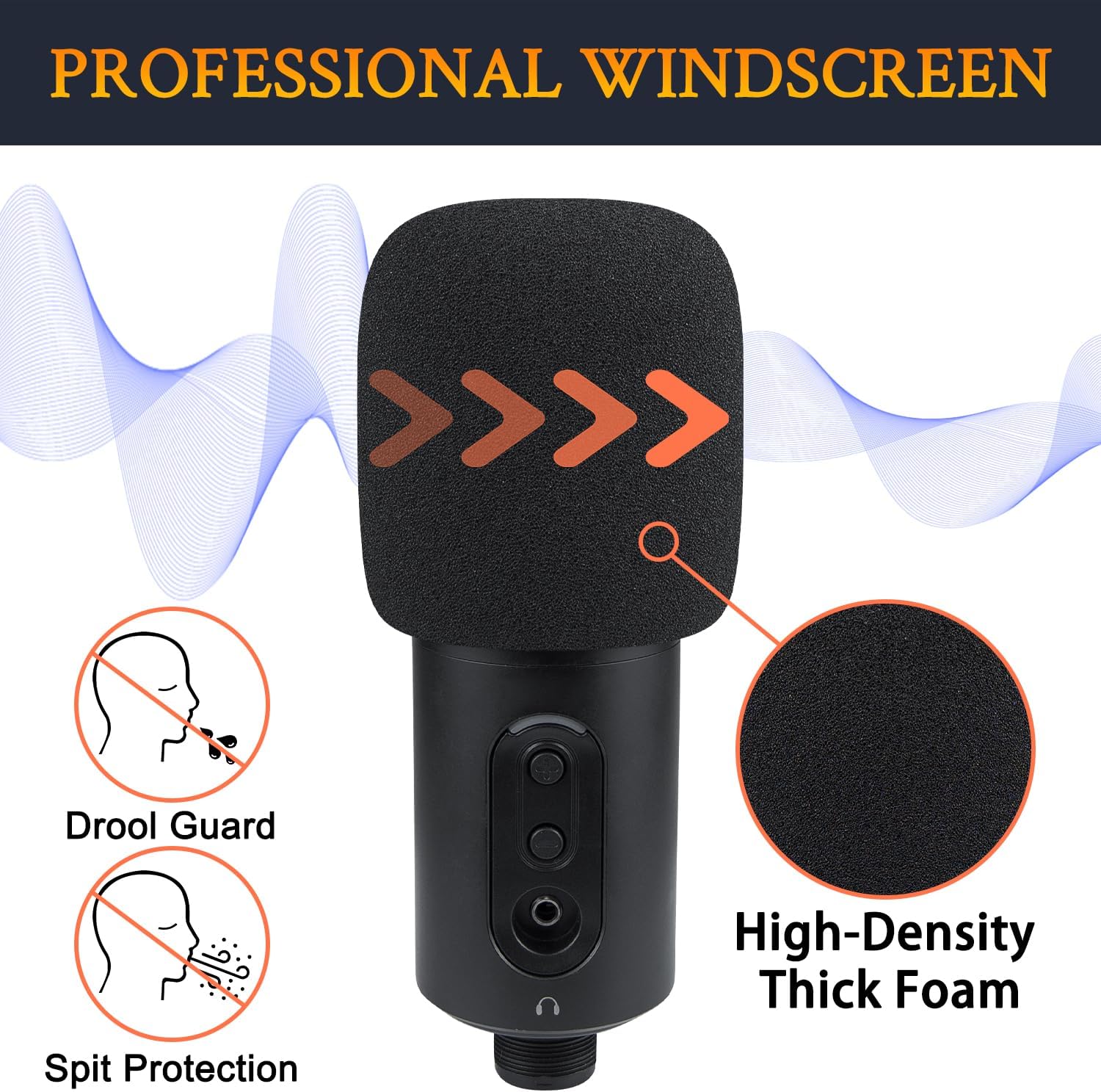SOULWIT 2Pcs Microphones Pop Filter for Audio-Technica ATR2500X-USB