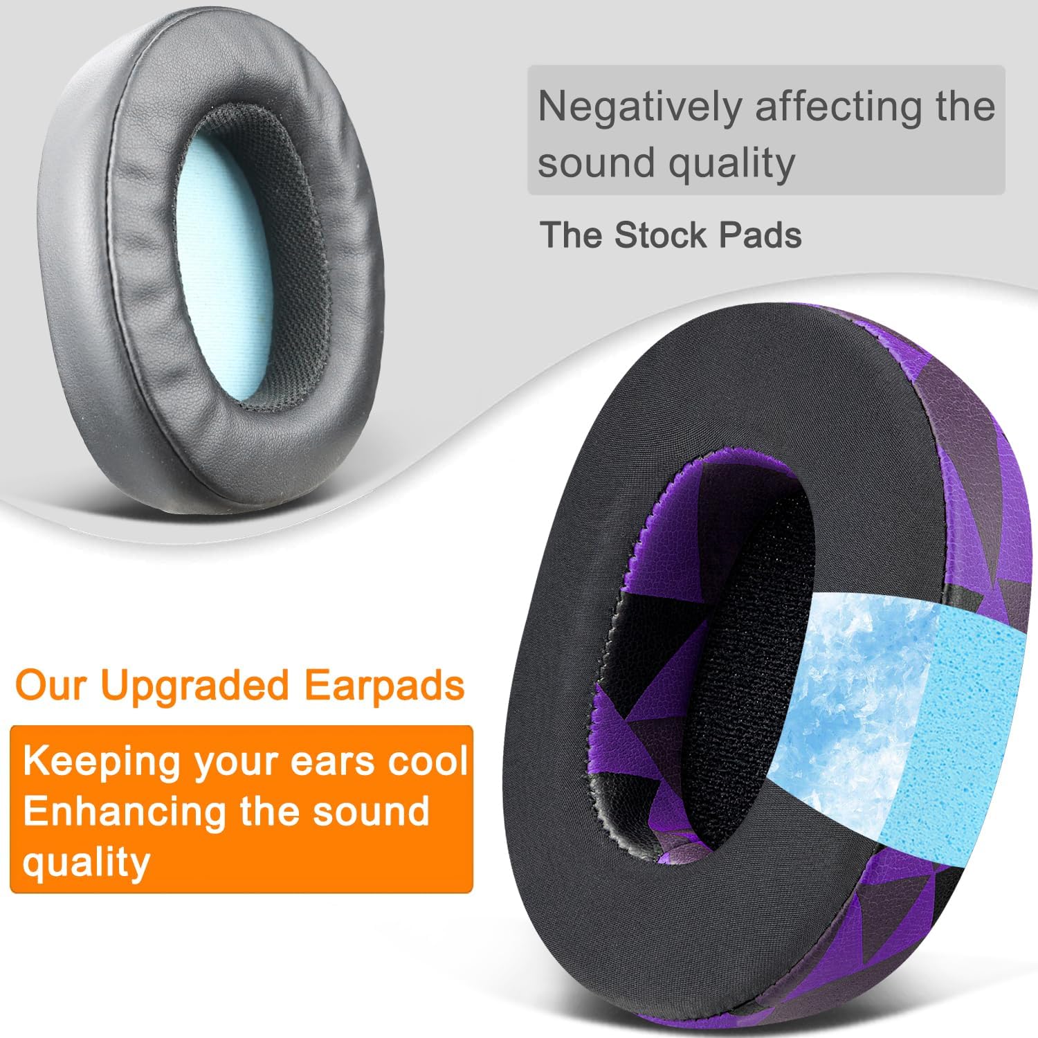 SOULWIT Earpads for Skullcandy Hesh 3/ANC/Evo & Crusher Wireless/ANC/Evo & Venue ANC - Cooling Gel