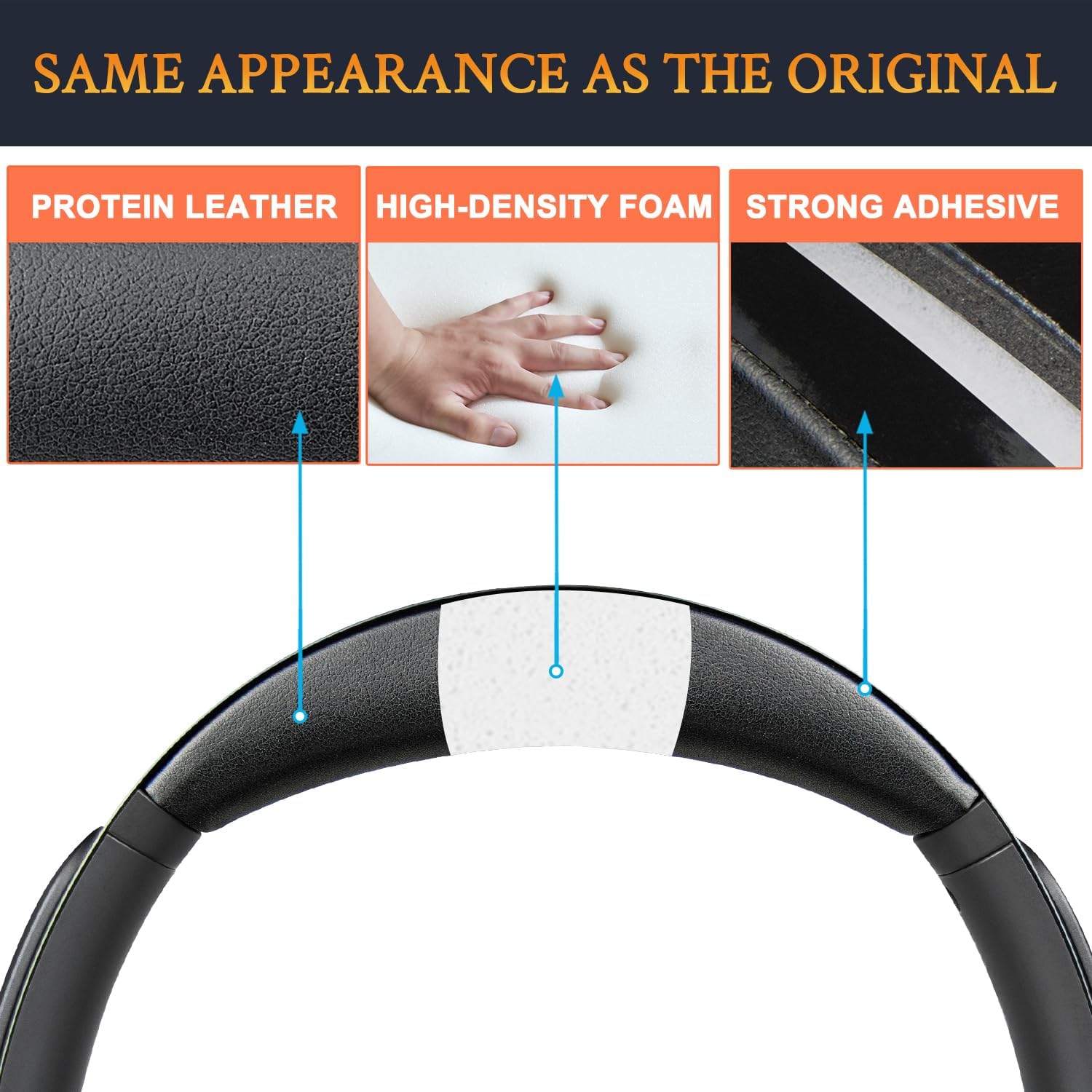SOULWIT Headband Pad for Anker Q30/Q30i/Q35 Headphones - Black