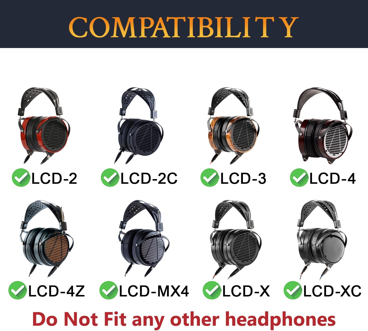 SOULWIT Earpads for Audeze LCD-2, LCD-2C, LCD-3, LCD-4, LCD-4Z, LCD-MX4, LCD-X, LCD-XC - Protein Leather