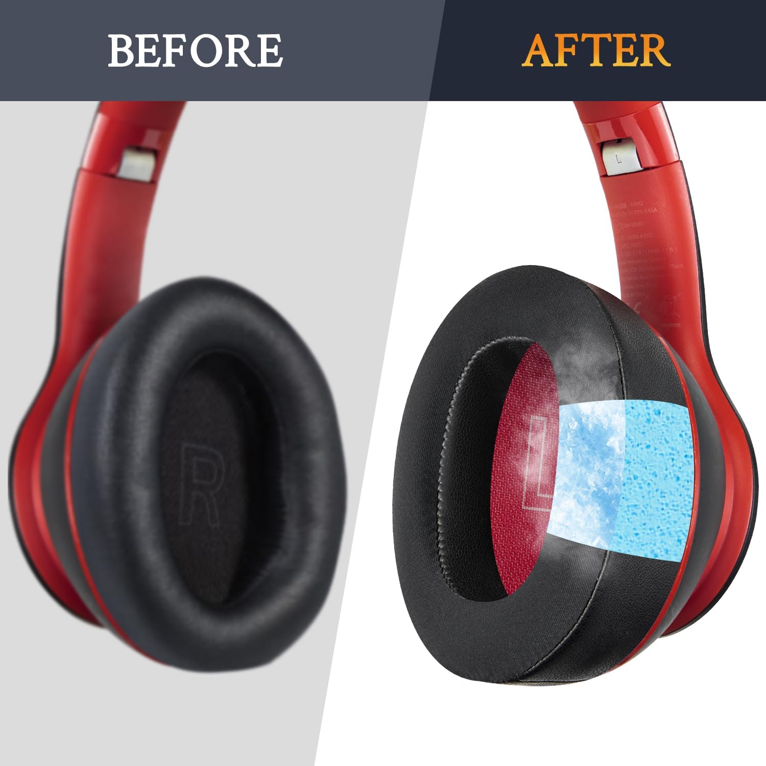 SOULWIT Earpads for Anker Soundcore Life Q10, Life 2 Neo - Cooling Gel