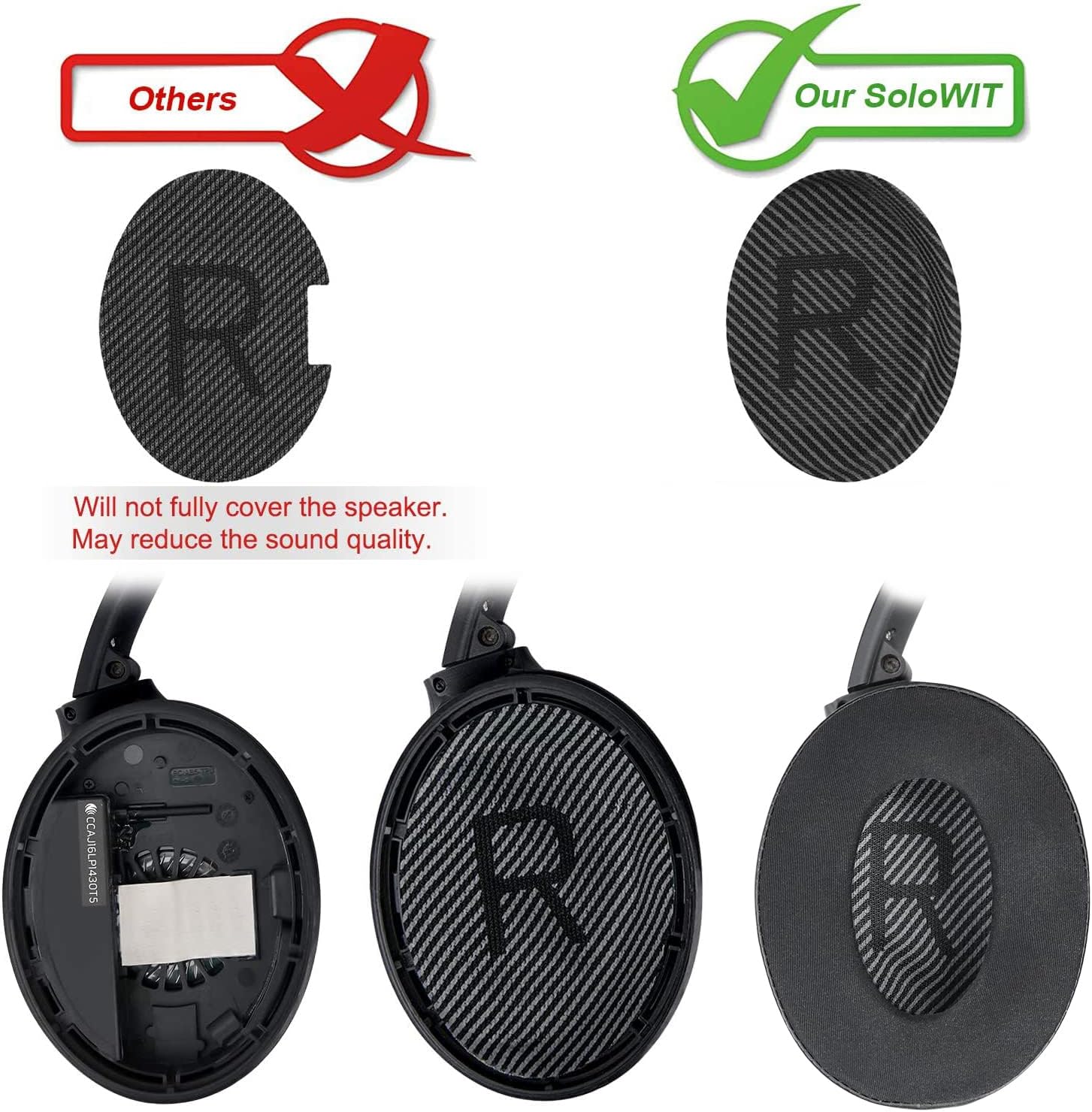 SoloWIT Earpads for Bose QuietComfort 35 Series - Cooling Gel