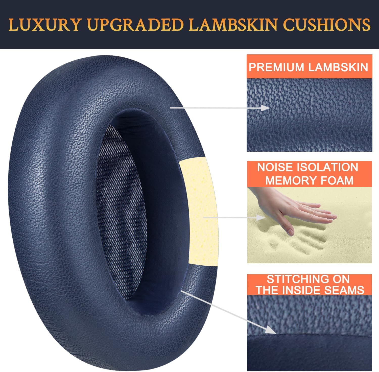 SOULWIT Earpads for Sony WH-XB910N - Lambskin