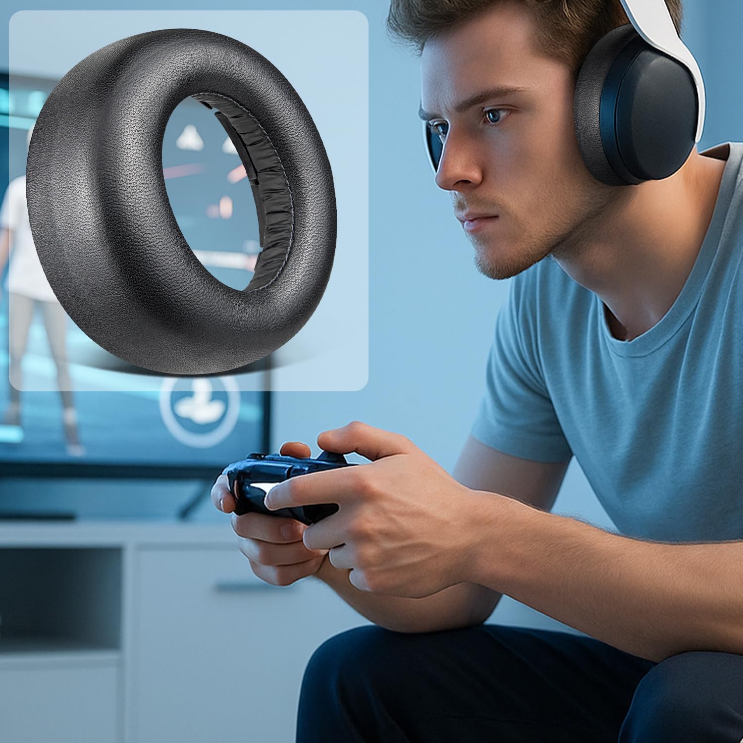 SOULWIT Earpads for Sony PlayStation 5 Pulse PS5 3D - Lambskin